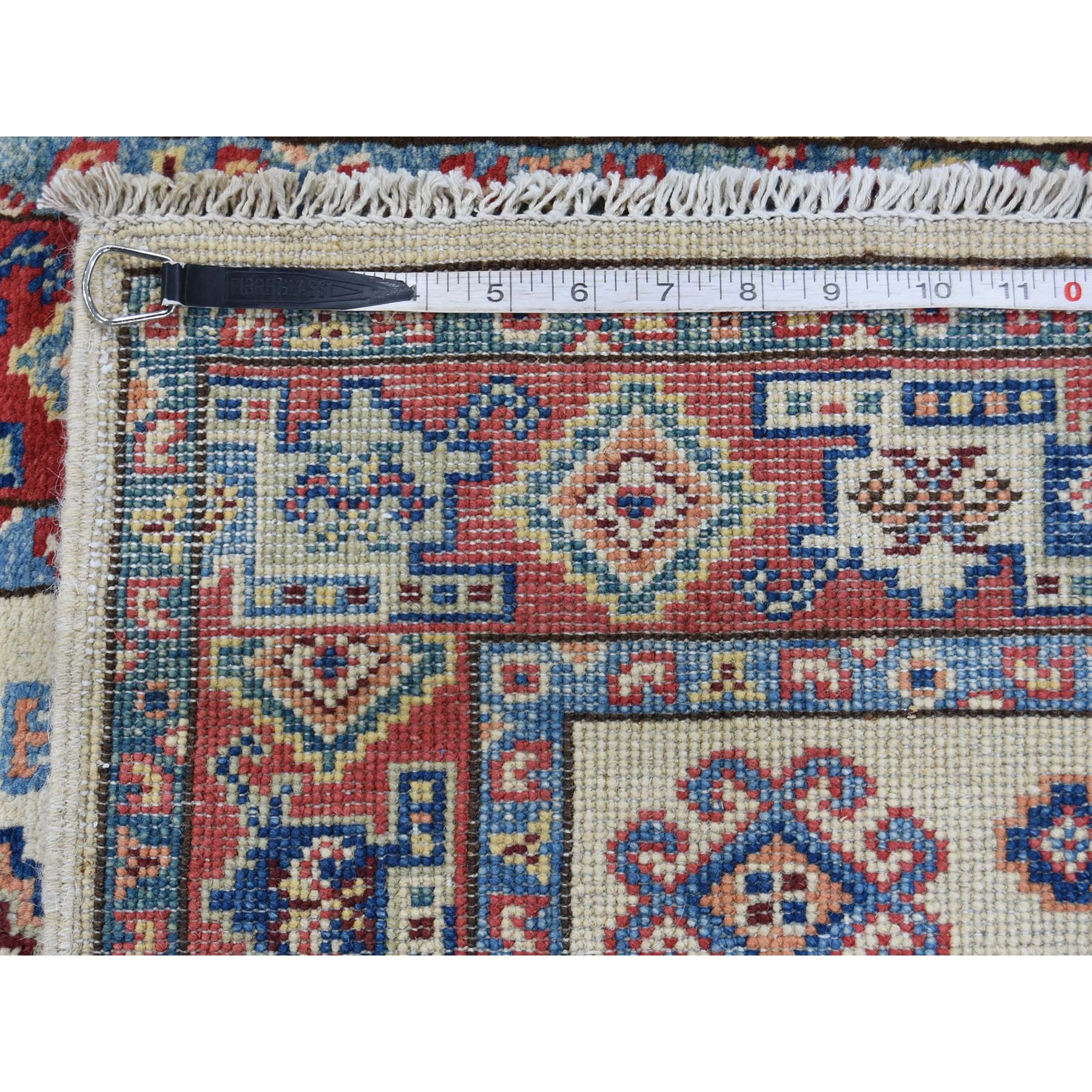 2-9 x8-7  Special Kazak Pure Wool Runner Hand-Knotted Geometric Design Oriental Rug 