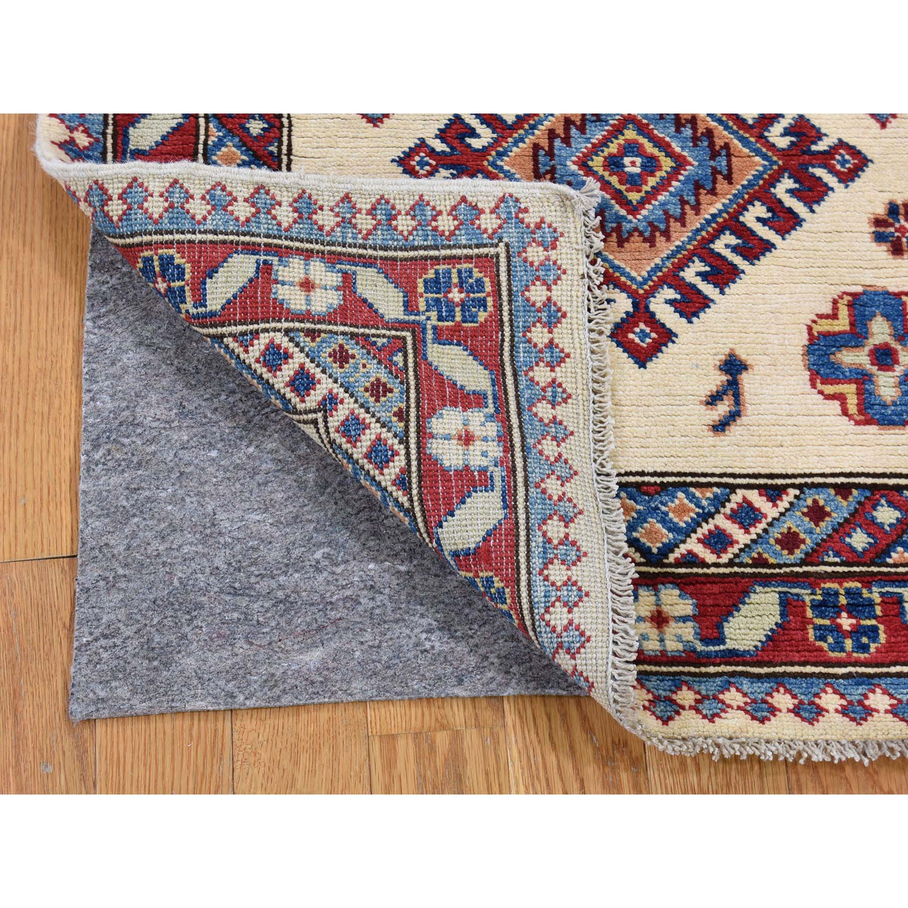 2-8 x7-7  Special Kazak Pure Wool Runner Hand-Knotted Geometric Design Oriental Rug 