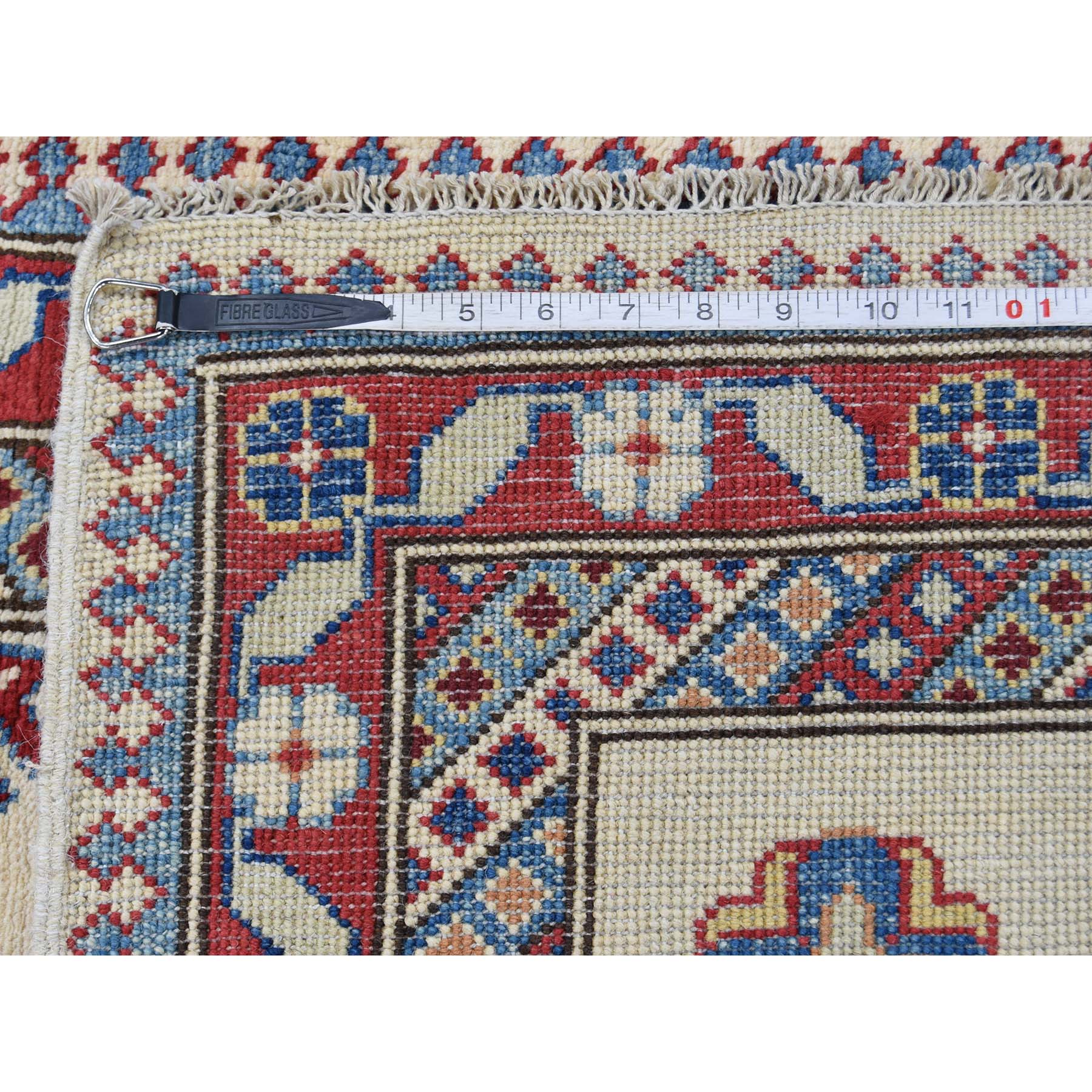 2-8 x7-7  Special Kazak Pure Wool Runner Hand-Knotted Geometric Design Oriental Rug 