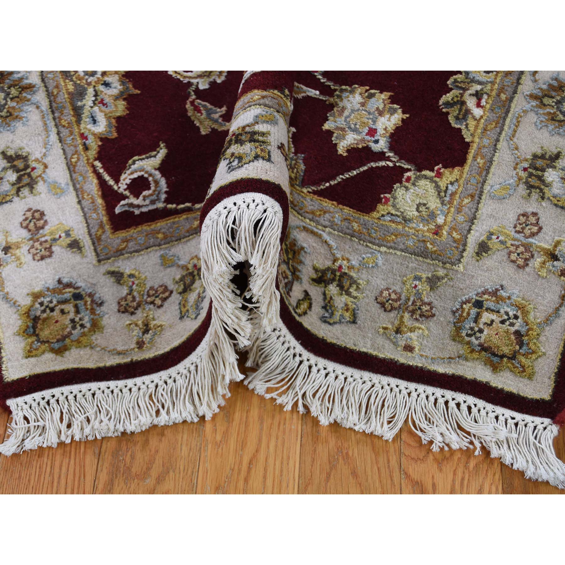 2-7 x14-1  Rajasthan Half Wool Half and Silk Hand-Knotted Runner Oriental Rug 