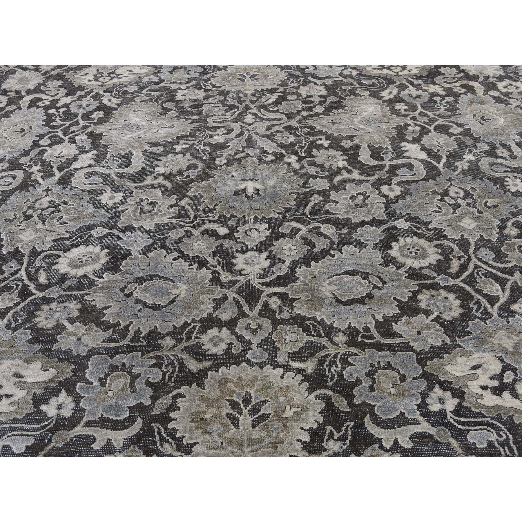 9-x12-1  Pure Silk With Textured Wool Oushak Influence Hand-Knotted Oriental Rug 