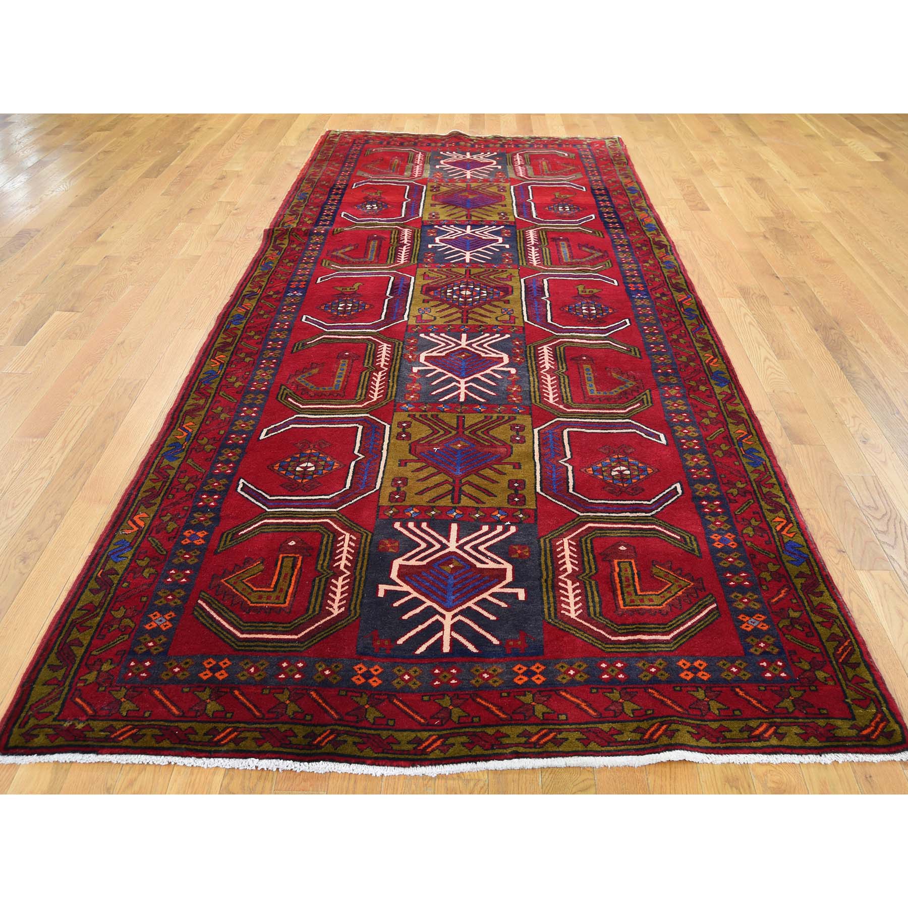 5-x12-5  Semi Antique Northeast Pure Wool Wide Gallery Runner Hand-Knotted Oriental Rug 