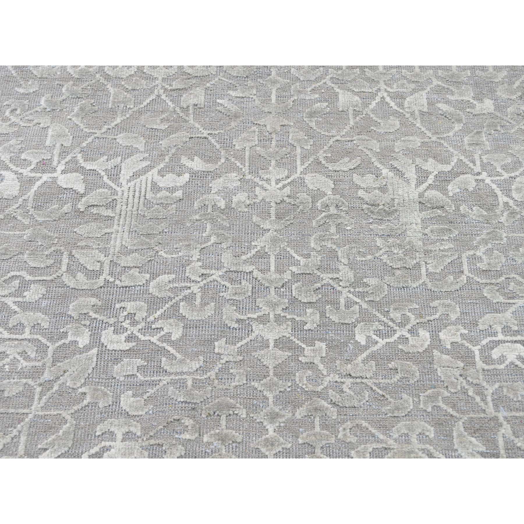 9-x12-1  Tone on Tone Silk with Oxidized Wool Hand-Knotted Oriental Rug 