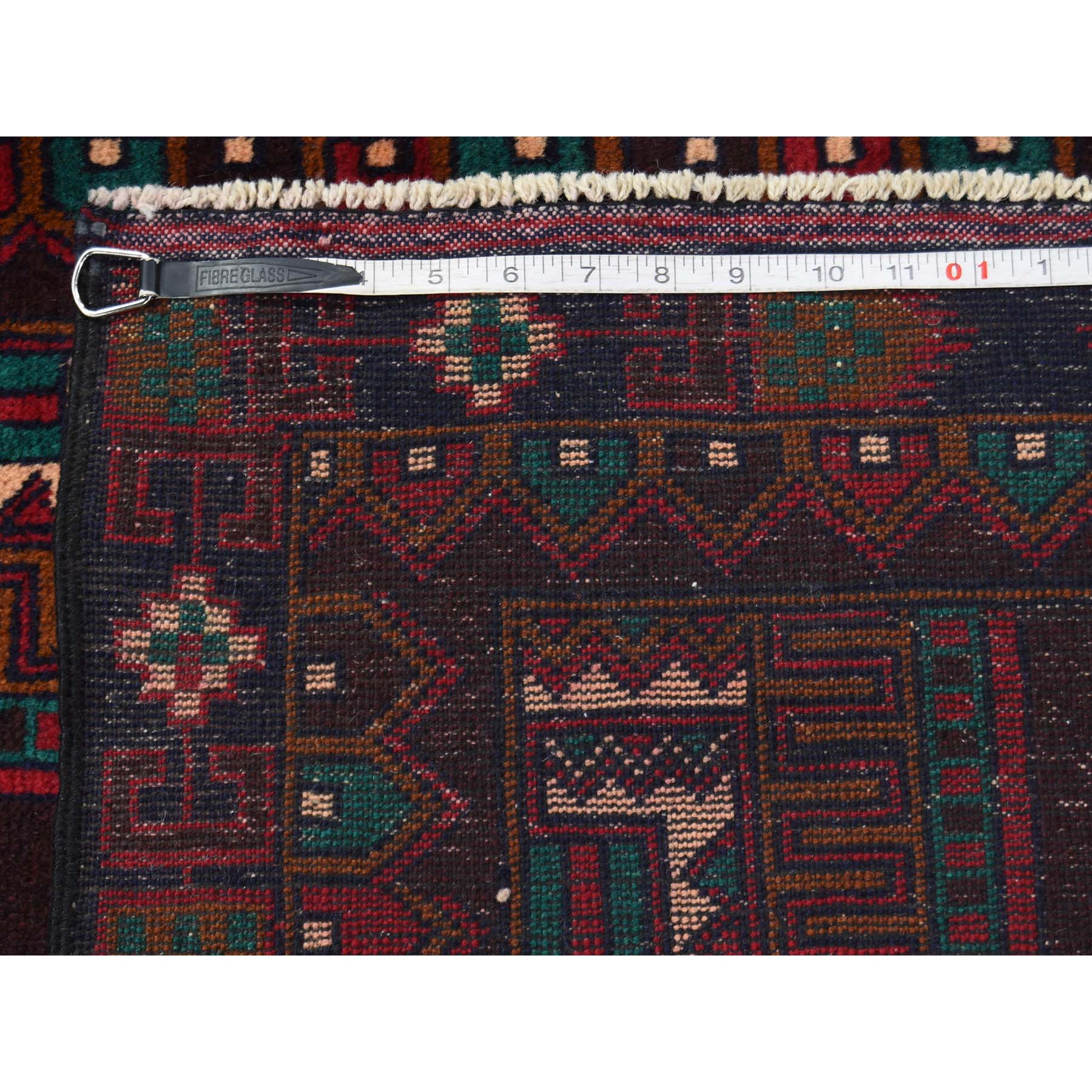 3-x4-6  Pure Wool Hand-Knotted Vintage Afghan Baluch Oriental Rug 