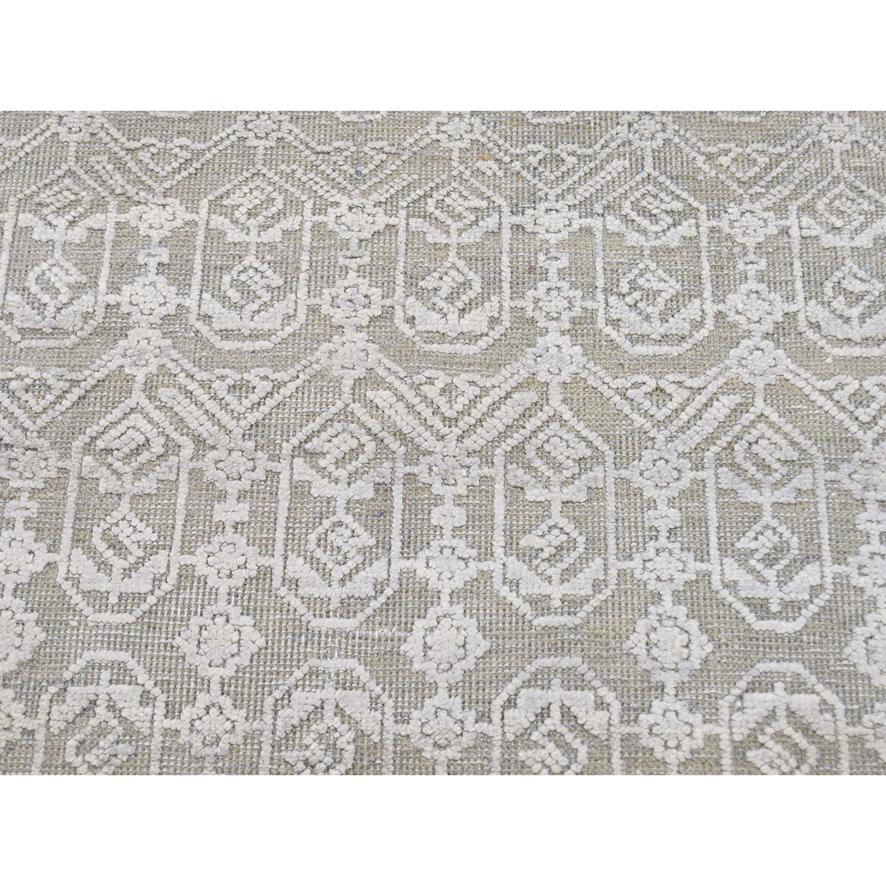 6-x9-1  Pure Silk Oxidized Wool Tone On Tone Hand-Knotted Oriental Rug 