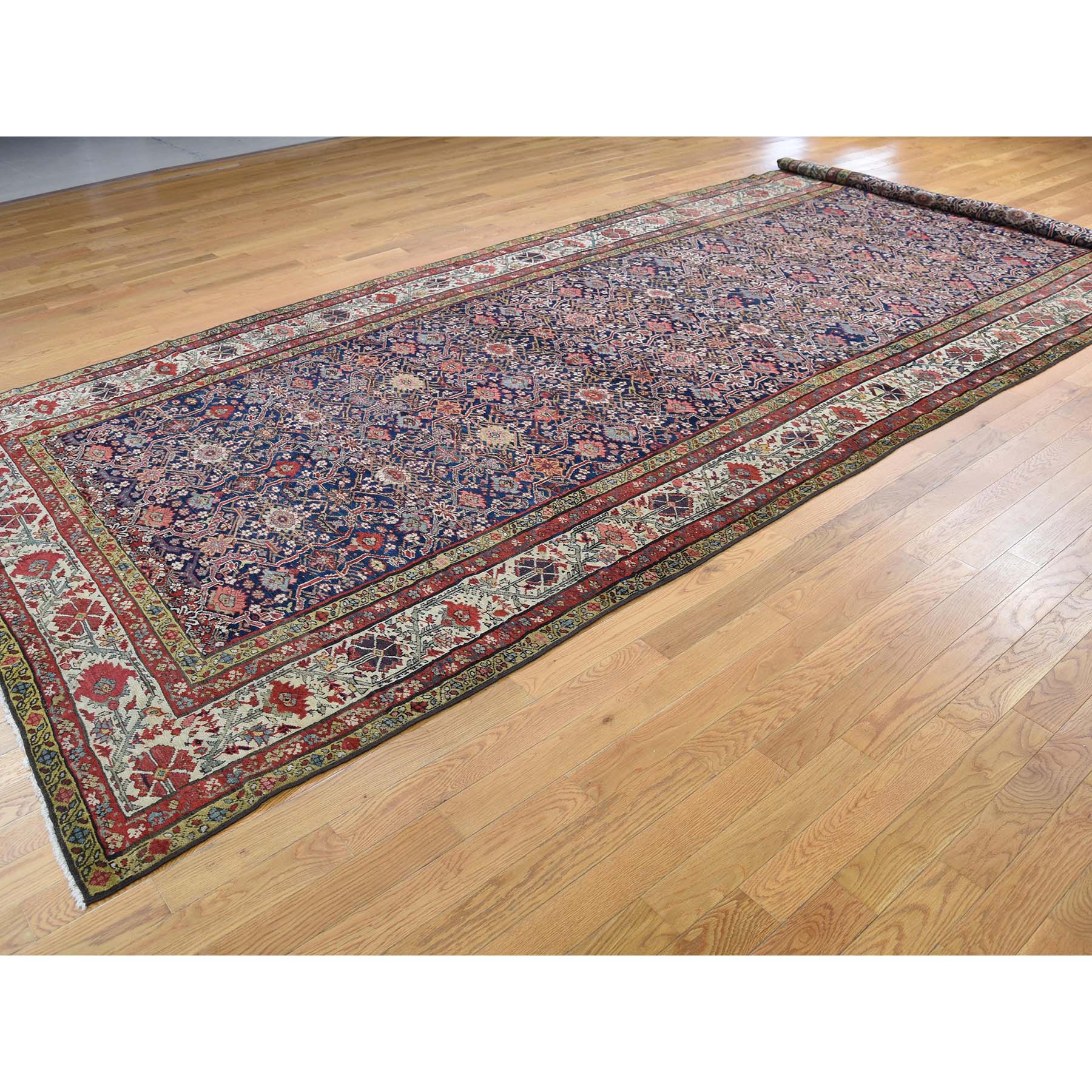 6-5 x16-4  Hand-Knotted Antique Persian Fereghan Sarouk gallery Size Oriental Rug 
