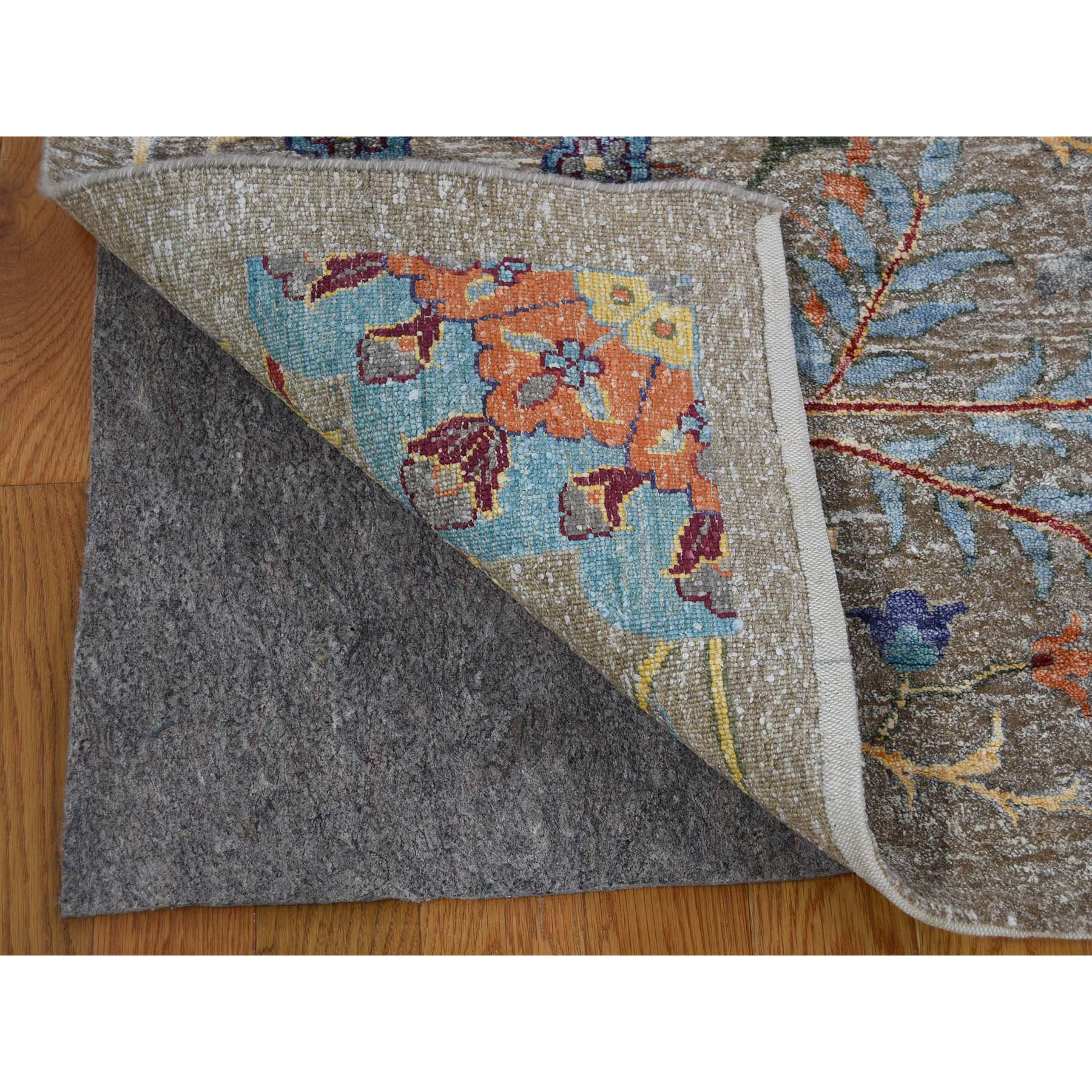 12-1 x15-3  Sickle Leaf Design Textured Silk With Textured Wool Hand-Knotted Oversize Oriental Rug 