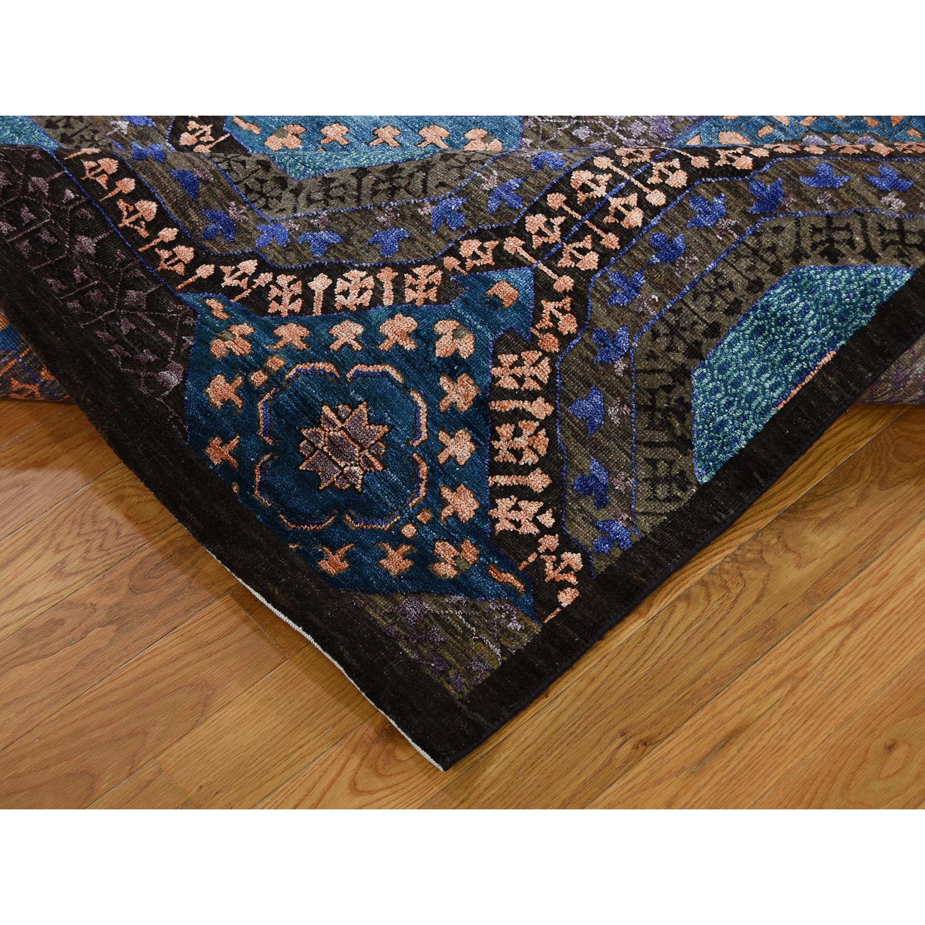 8-3 x11-5  Art Silk With Textured Wool Mamluk Design Hand-Knotted Oriental Rug 