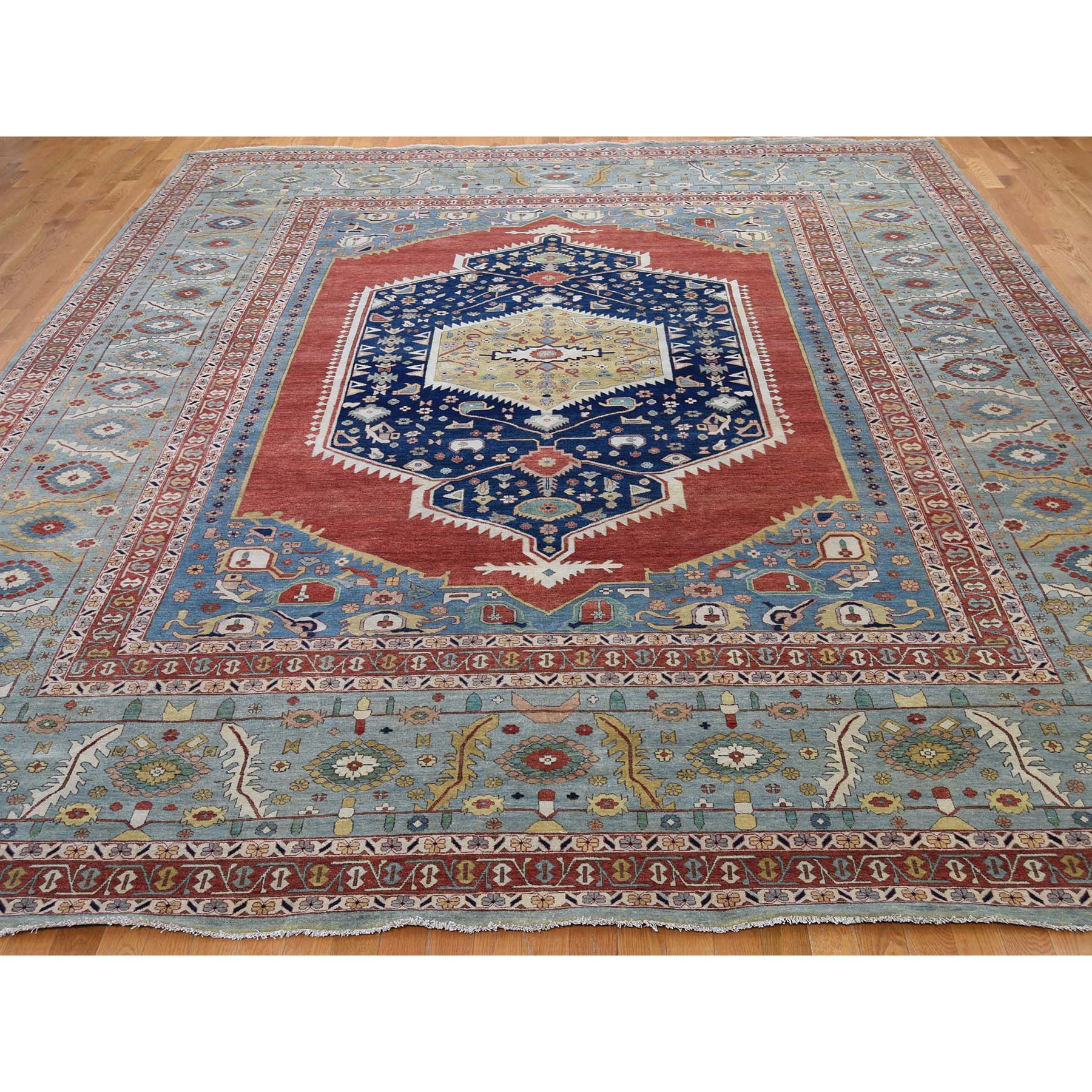 11-9 x14-10  Antiqued Bakshaish Re-creation Pure Wool Oversize Hand-Knotted Oriental Rug 