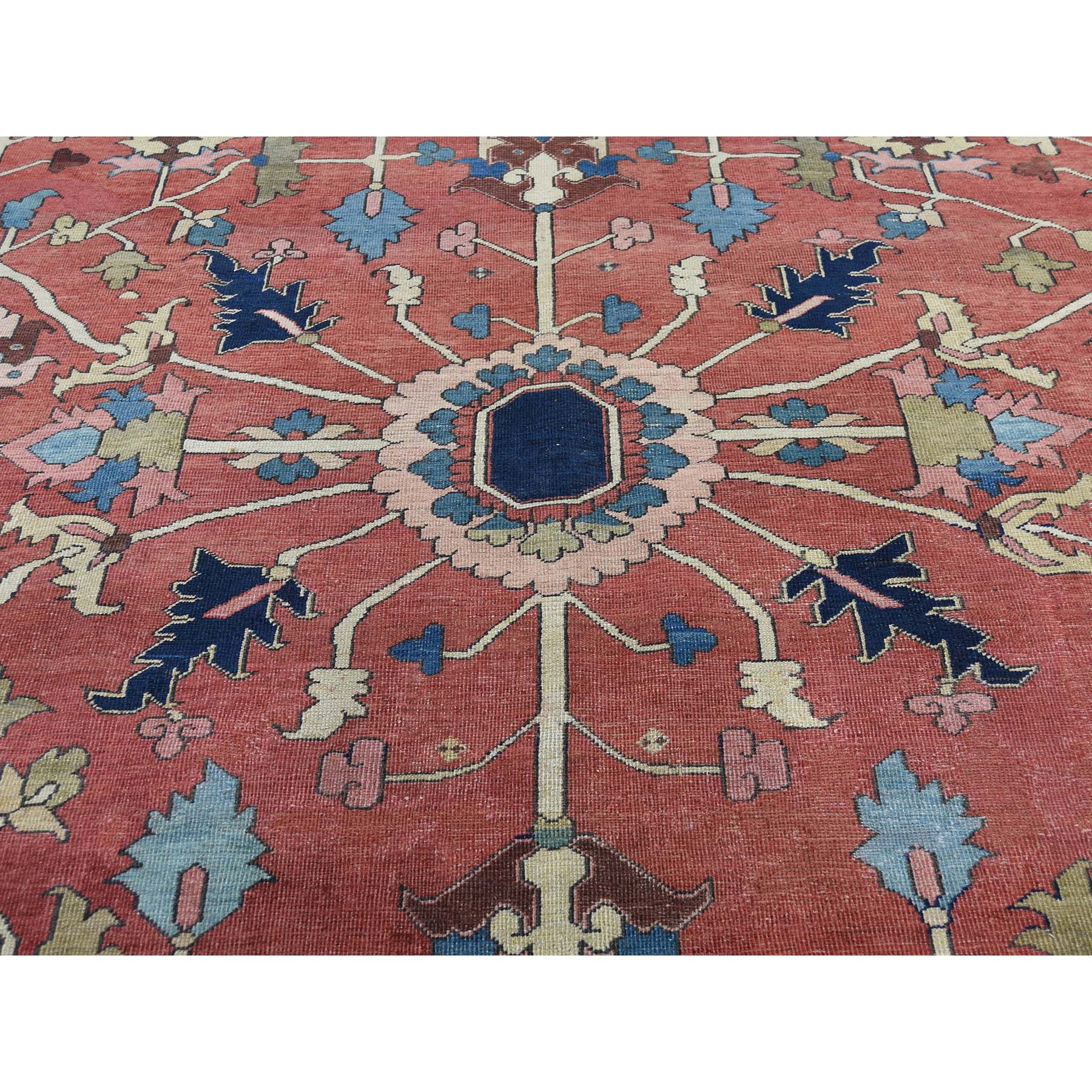 10-x14-6  Antique Persian Serapi Exc Cond Pure Wool Hand Knotted Oriental Rug 