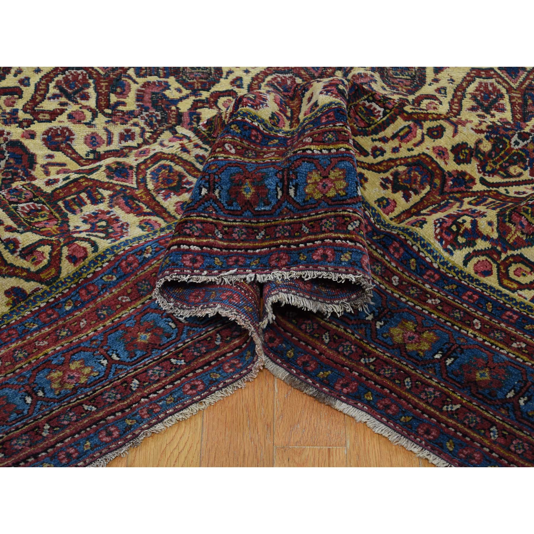7-2 x20-1  Antique Persian Gallery Size Runner Bijar Pure Wool Hand-Knotted Oriental Rug 