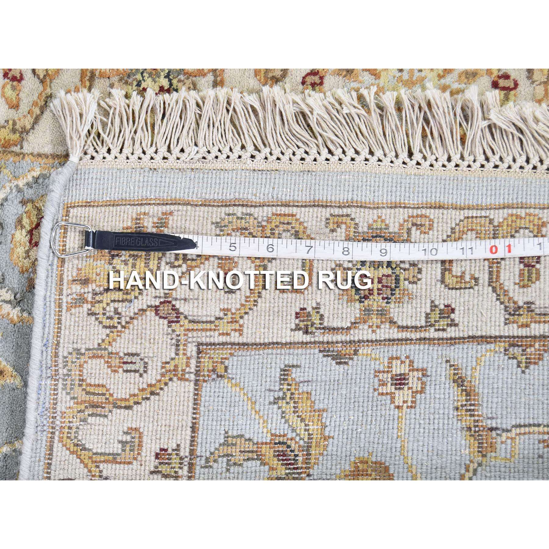 2-7 x12- Rajasthan Half Wool Half and Silk Hand-Knotted Runner Oriental Rug 