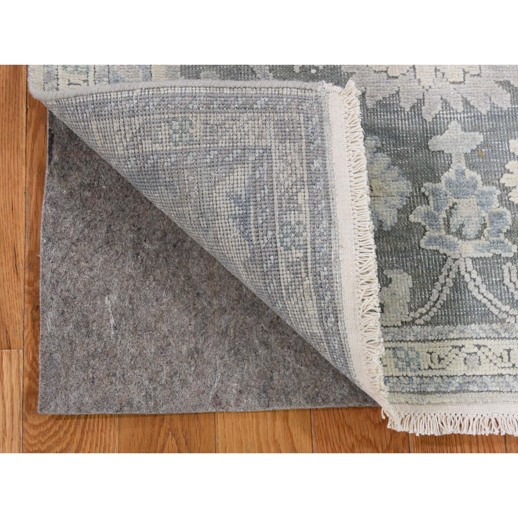 2-6 x10-2  Silk With Textured Wool Textured Runner Oushak Influence Oriental Rug 