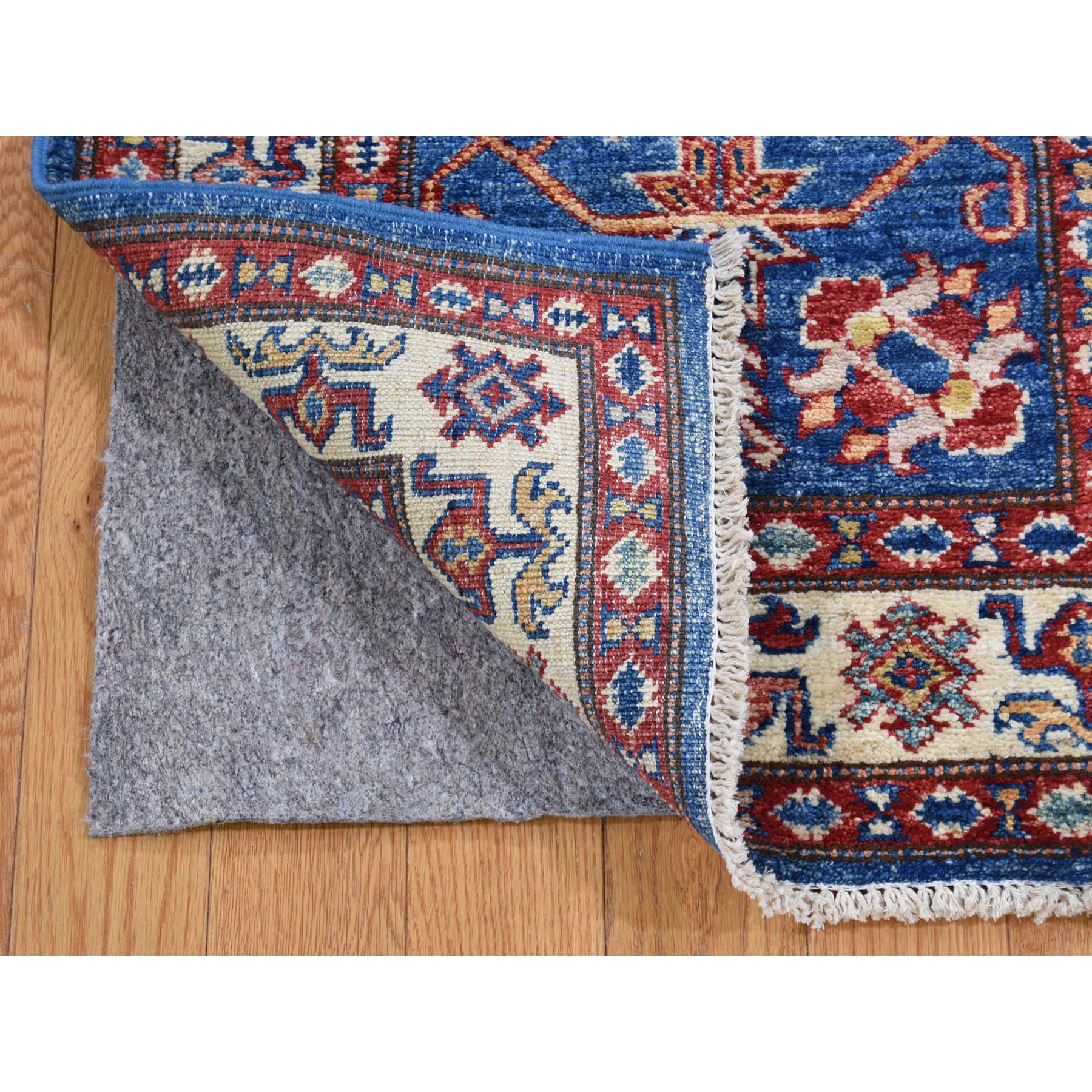 2-1 x3-1  Pure Wool Geometric Design Super Kazak Hand-Knotted Oriental Rug 