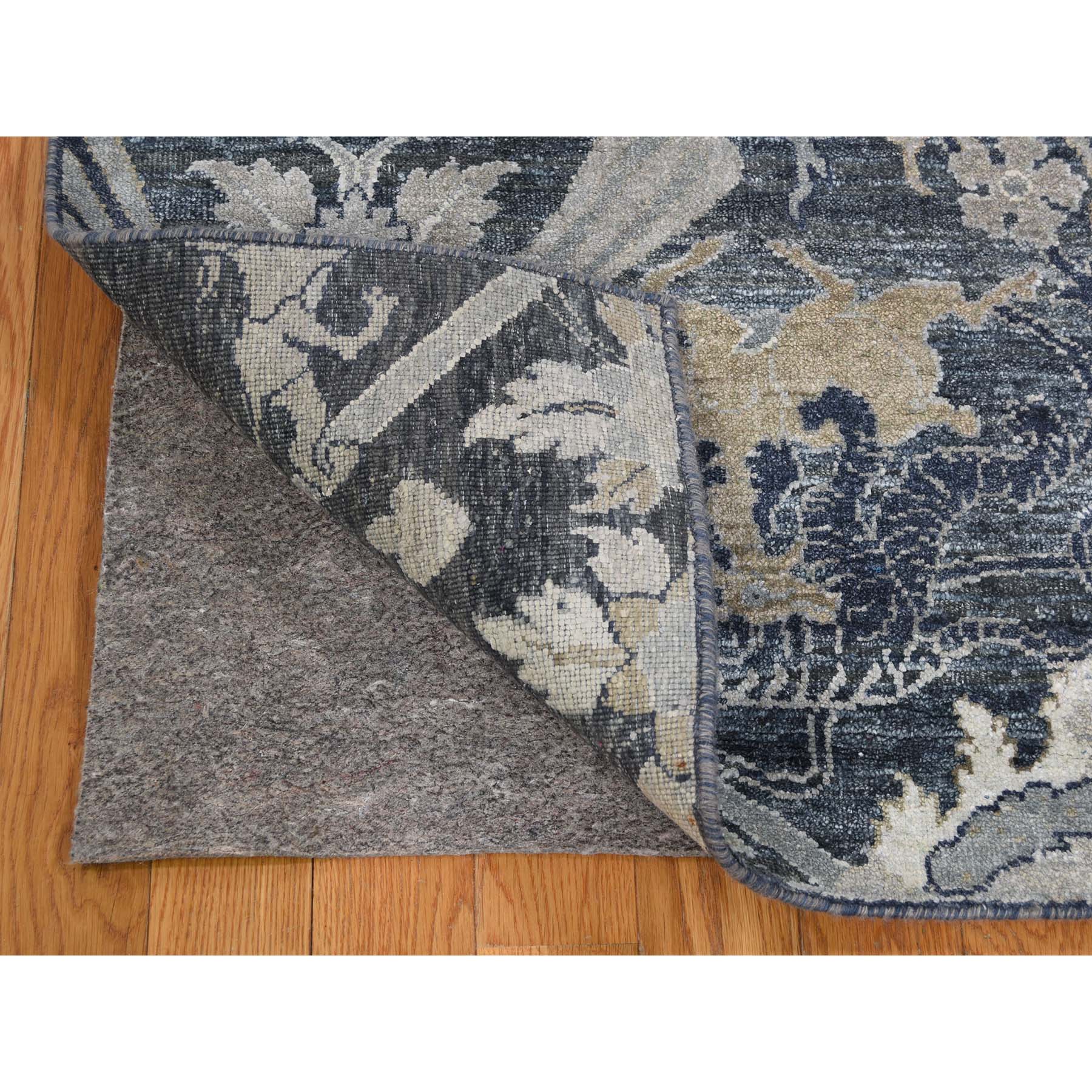 6-x9-5  Silk With Textured Wool Hunting Design Hand-Knotted Oriental Rug 