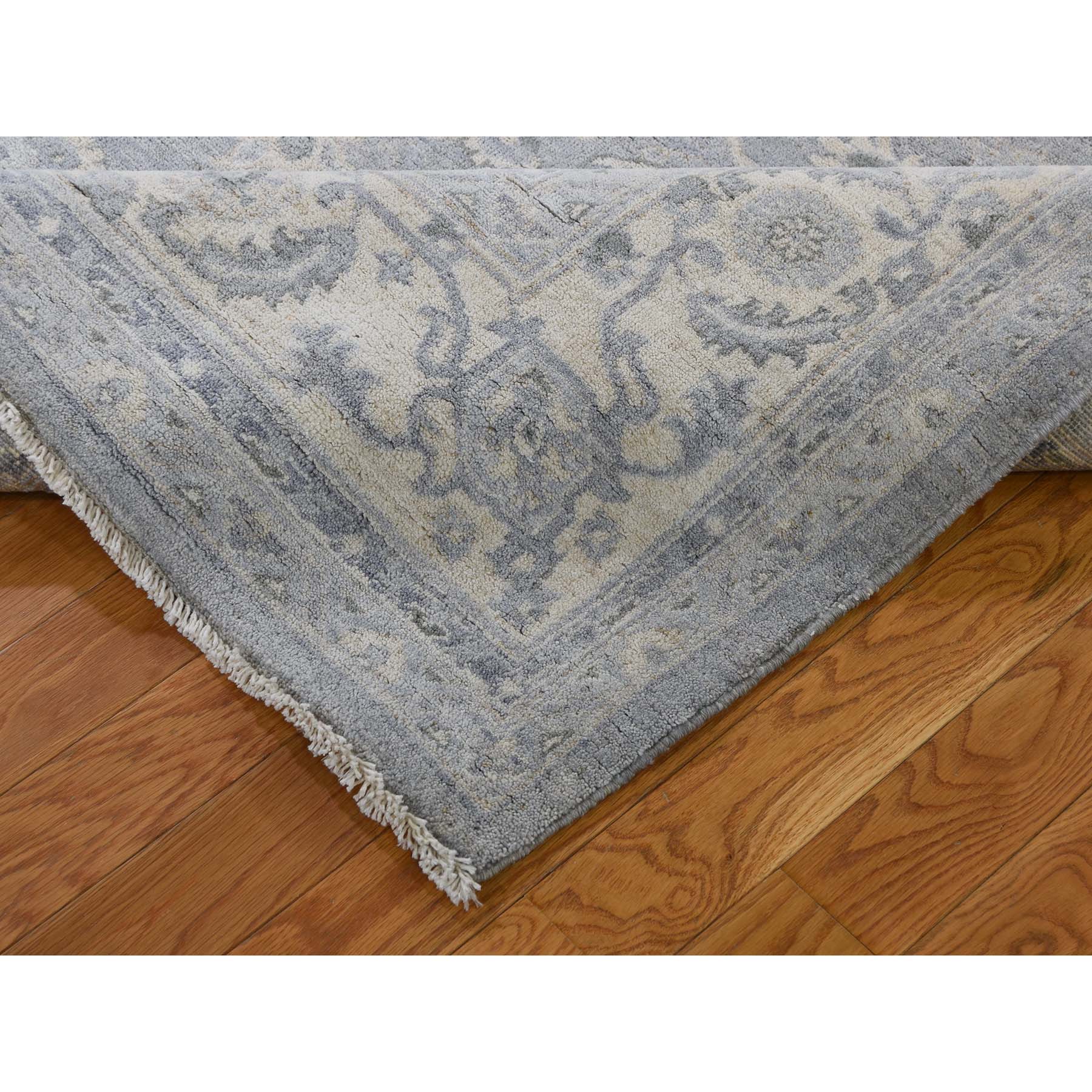 8-4 x9-10  Silver Wash Peshawar With Mahal Design Hand-Knotted Oriental Rug 