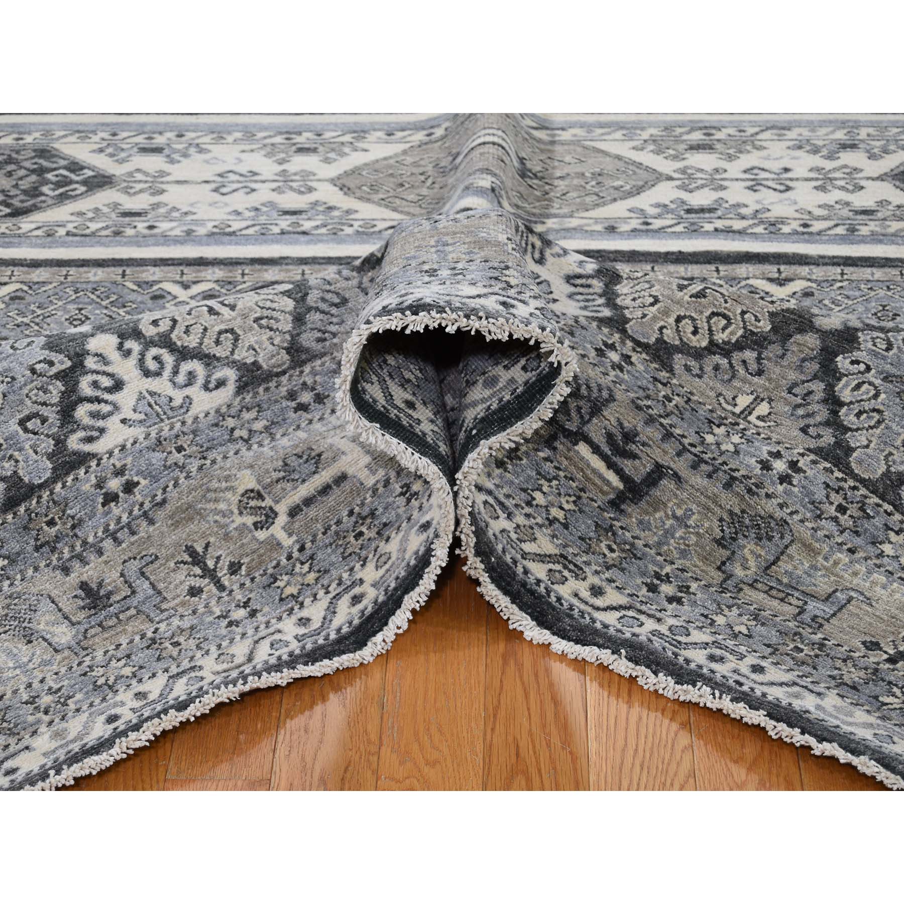 8-6 x10- Super Kazak Khorjin Design Natural Colors Hand-Knotted Oriental Rug 