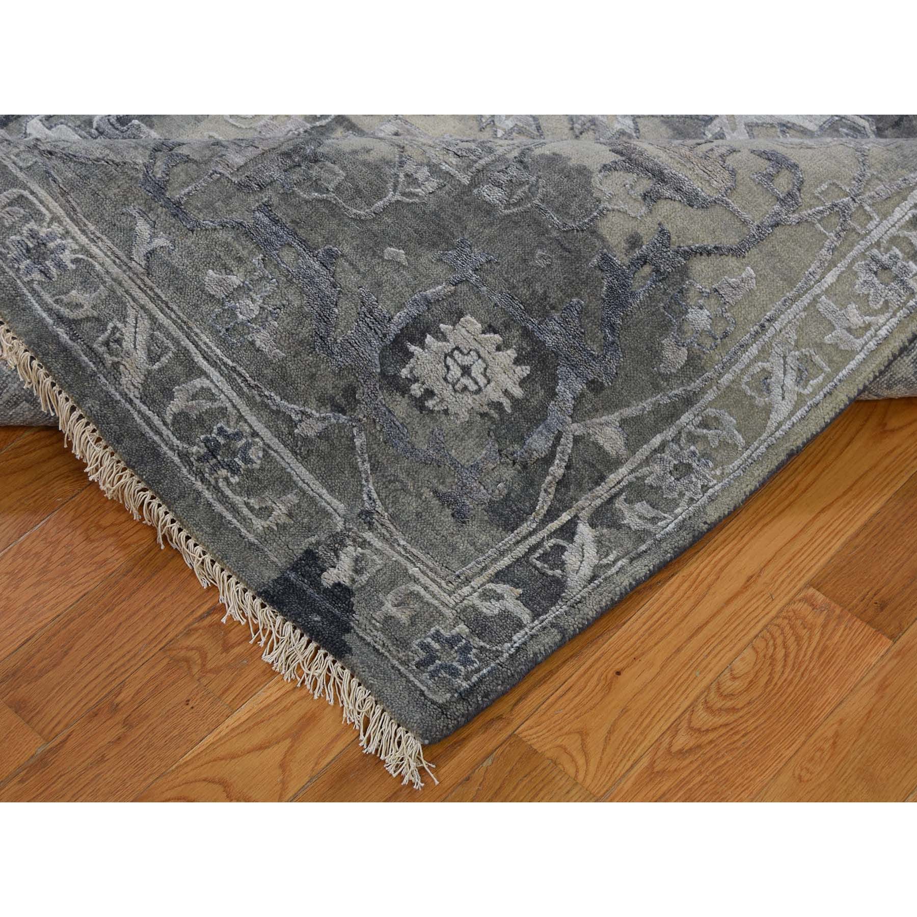 9-x12- All Over Design Broken Persian Heriz Wool And Silk Hand-Knotted Oriental Rug 
