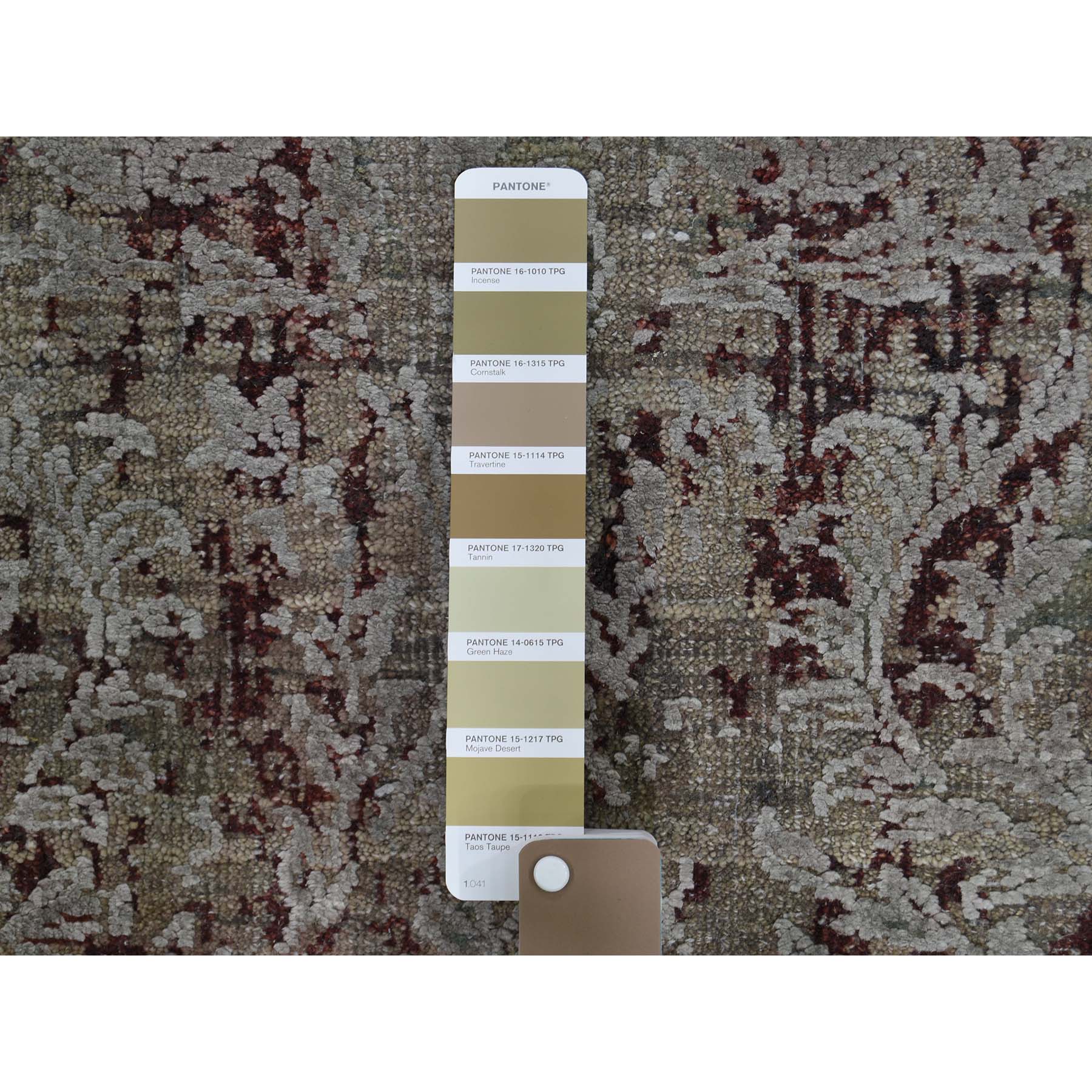 2-6 x8-1  Broken Tulip Design Silk With Oxidized Wool Runner Hand-Knotted Oriental Rug 