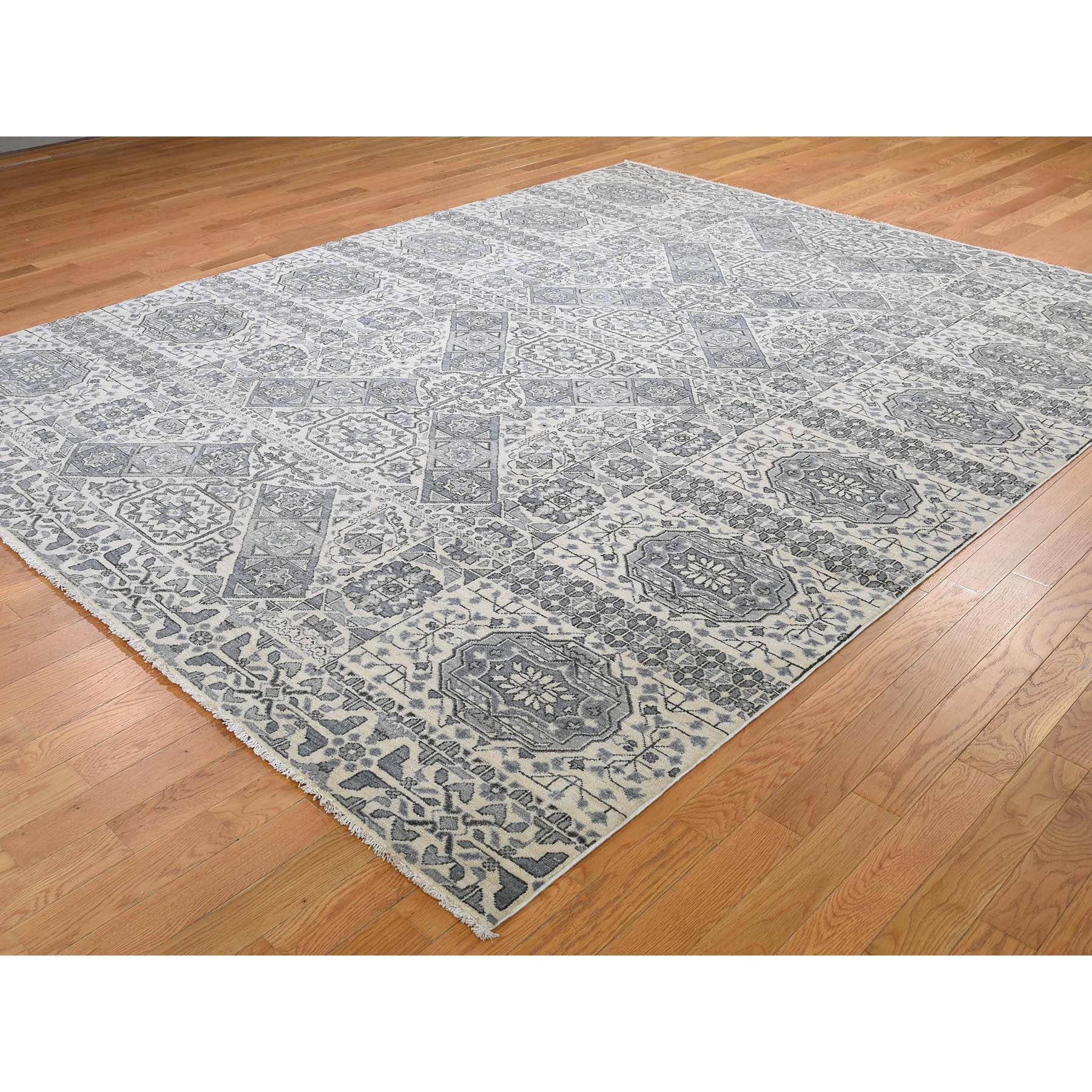 8-2 x10-5  Mamluk Design Hand-Knotted Undyed Natural Wool Oriental Rug 
