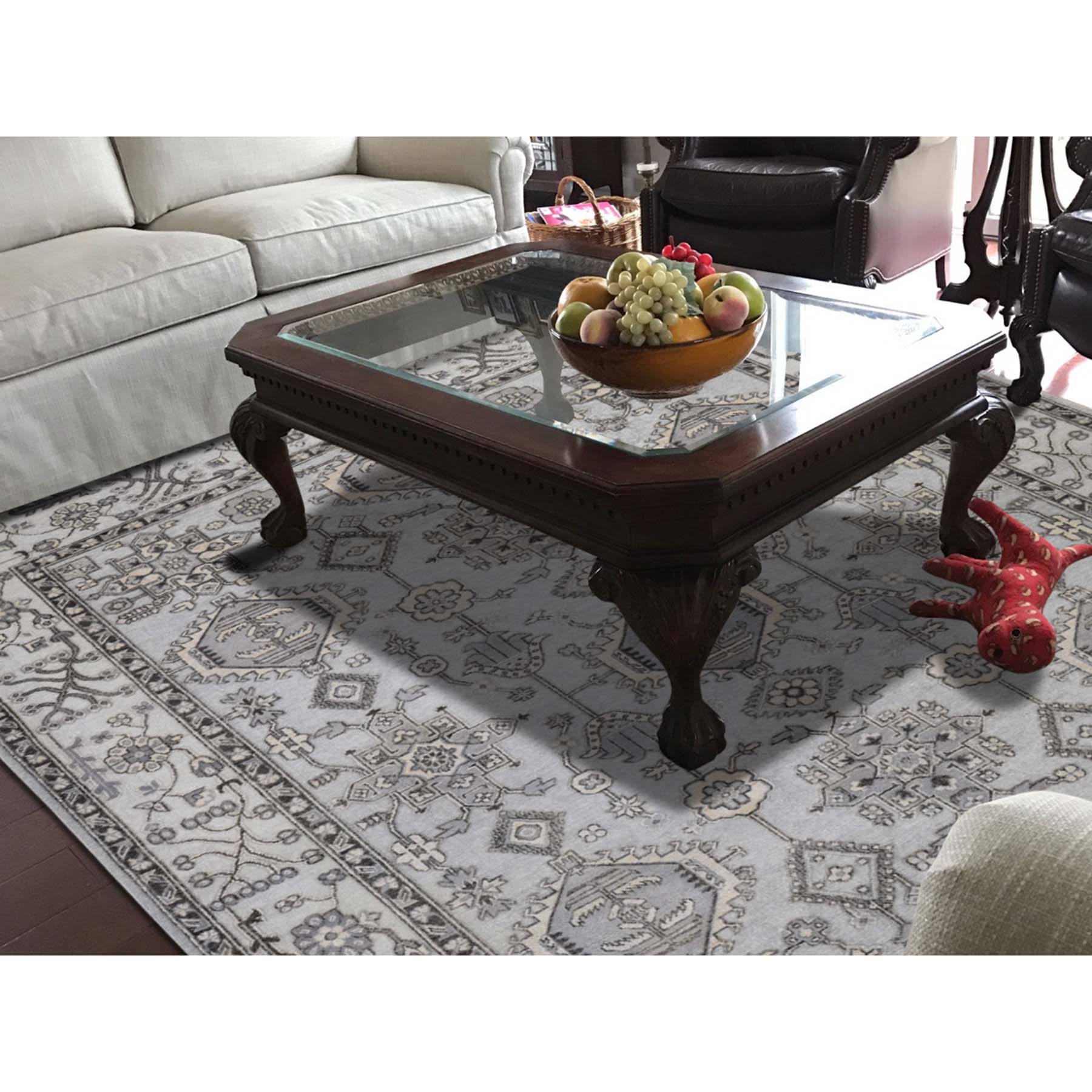 8-x9-10  Textured Pile With Textured Wool Hi-Low Peshawar Hand-Knotted Oriental Rug 