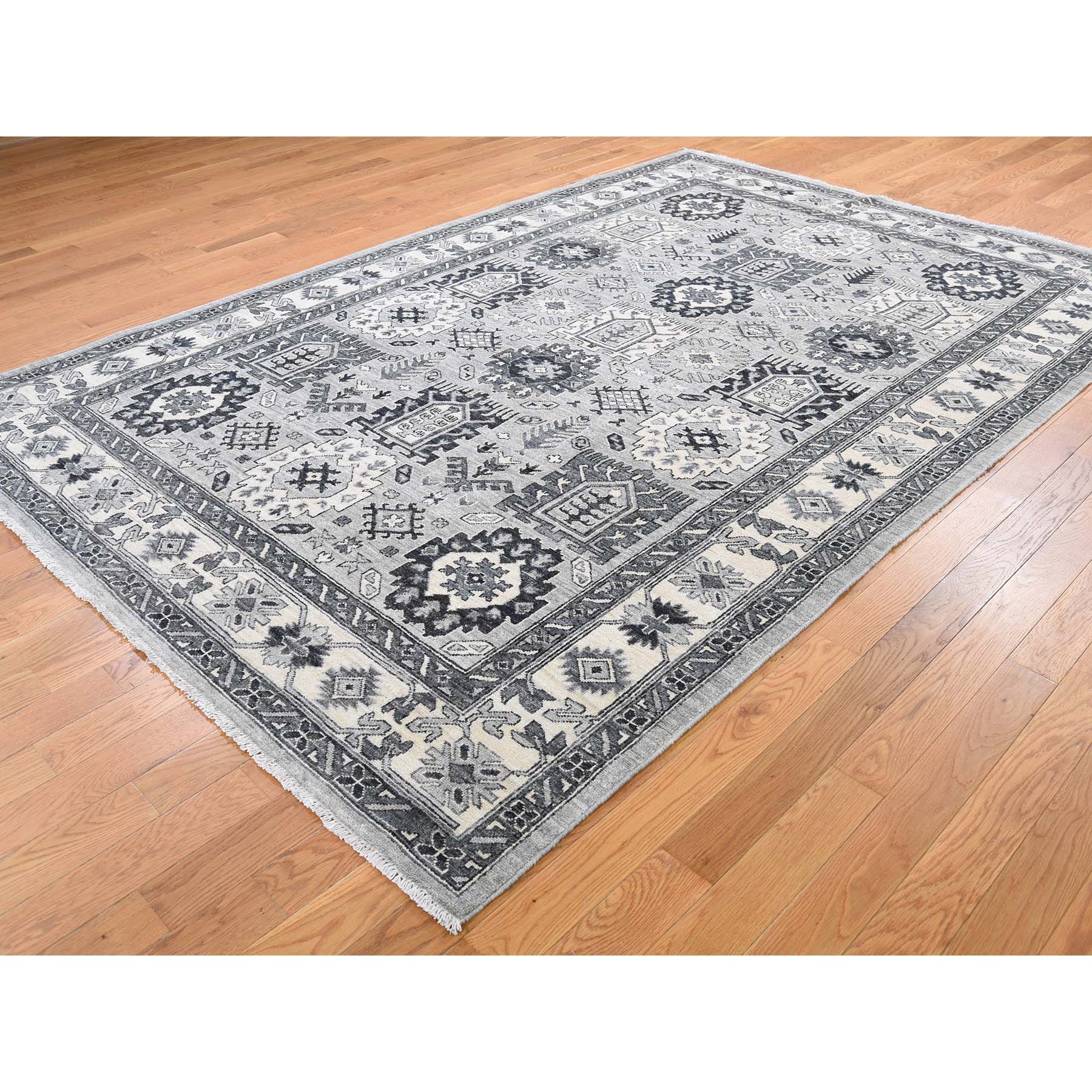 6-2 x9-2  Peshawar With Karajeh Design Pure Wool Hand-Knotted Oriental Rug 