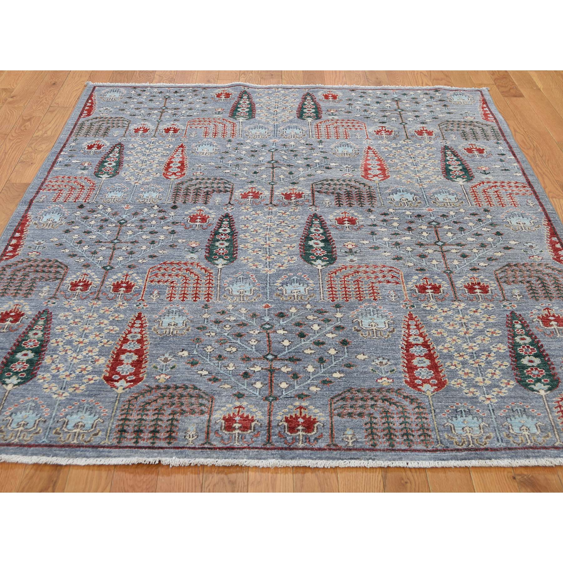 5-1 x7- Hand-Knotted Peshawar Willow & Cypress Tree Design Oriental Rug 