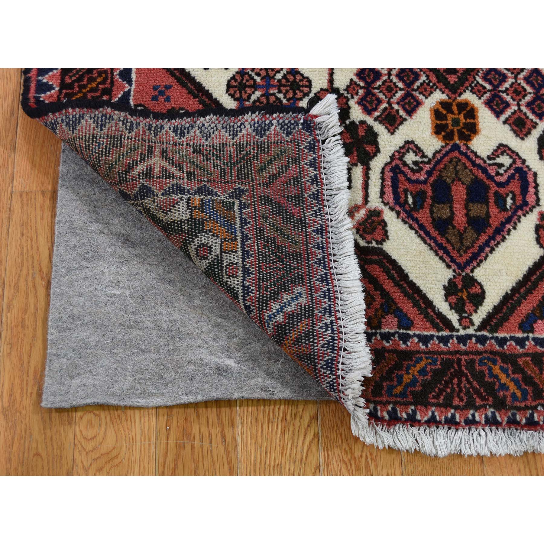 3-4 x4-9  Vintage Persian Hamadan Pure Wool Hand-Knotted Oriental Rug 