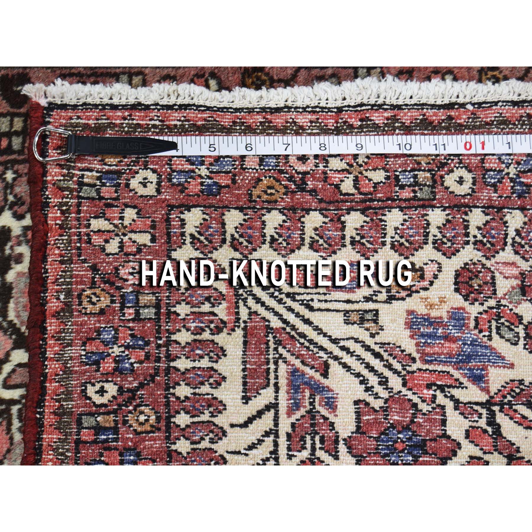 2-9 x4-4  Vintage Persian Hamadan With Birds Pure Wool Hand-Knotted Oriental Rug 
