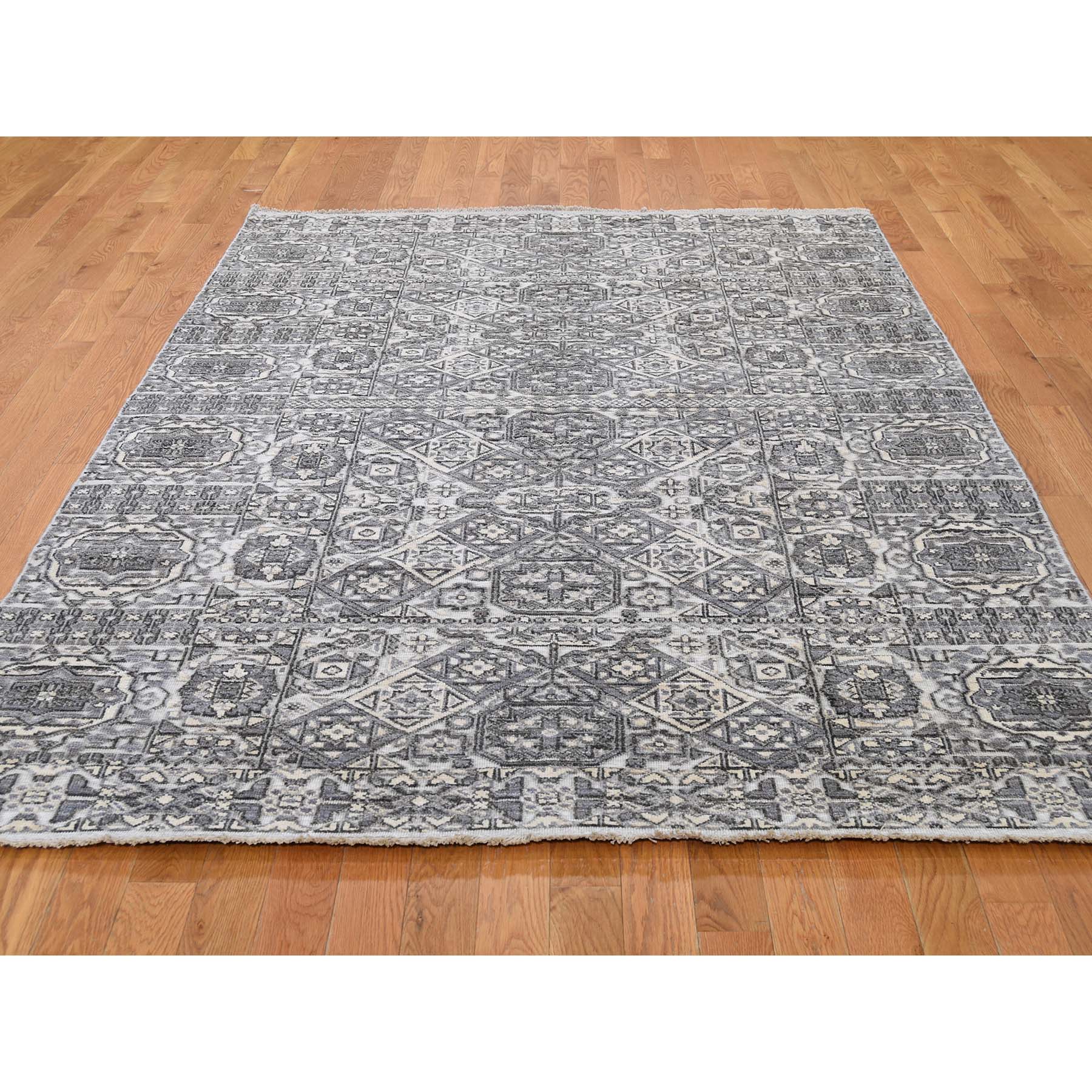 5-6 x8-2  Mamluk Design Hand-Knotted Undyed Natural Wool Oriental Rug 