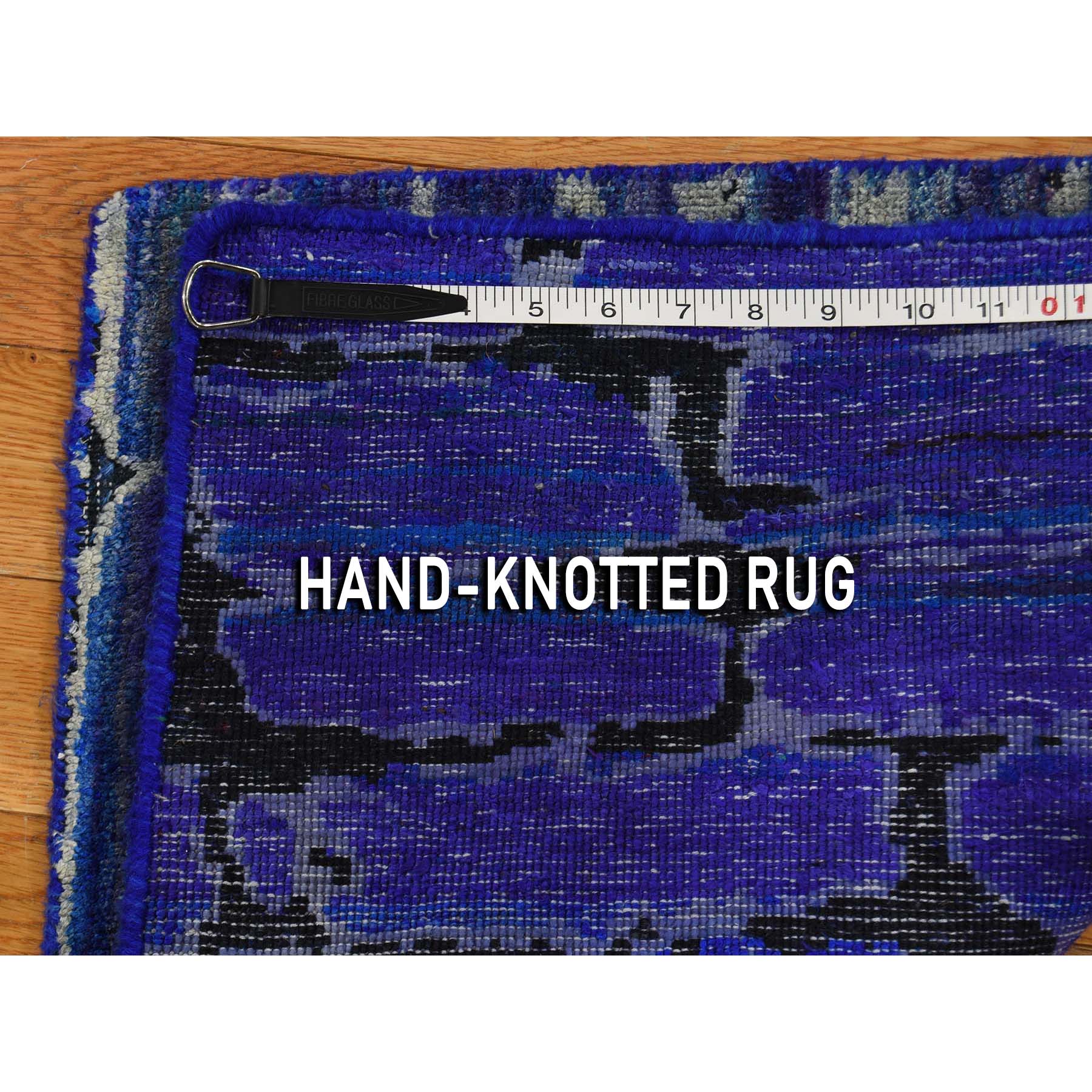 2-x2- DIMINISHING BRICKS Sari Silk with Textured Wool Hand-Knotted Oriental Rug 