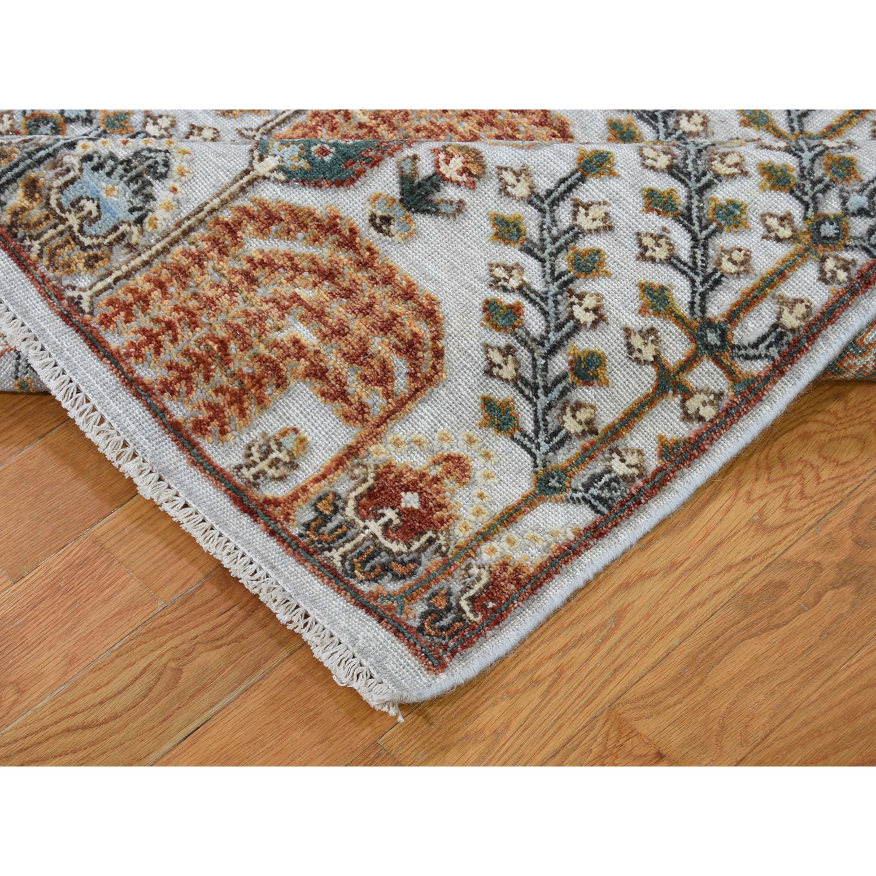 6-x9-4  Texture Hi-Lo Pile Peshawar Willow & Cypress Tree Design Hand-Knotted Oriental Rug 