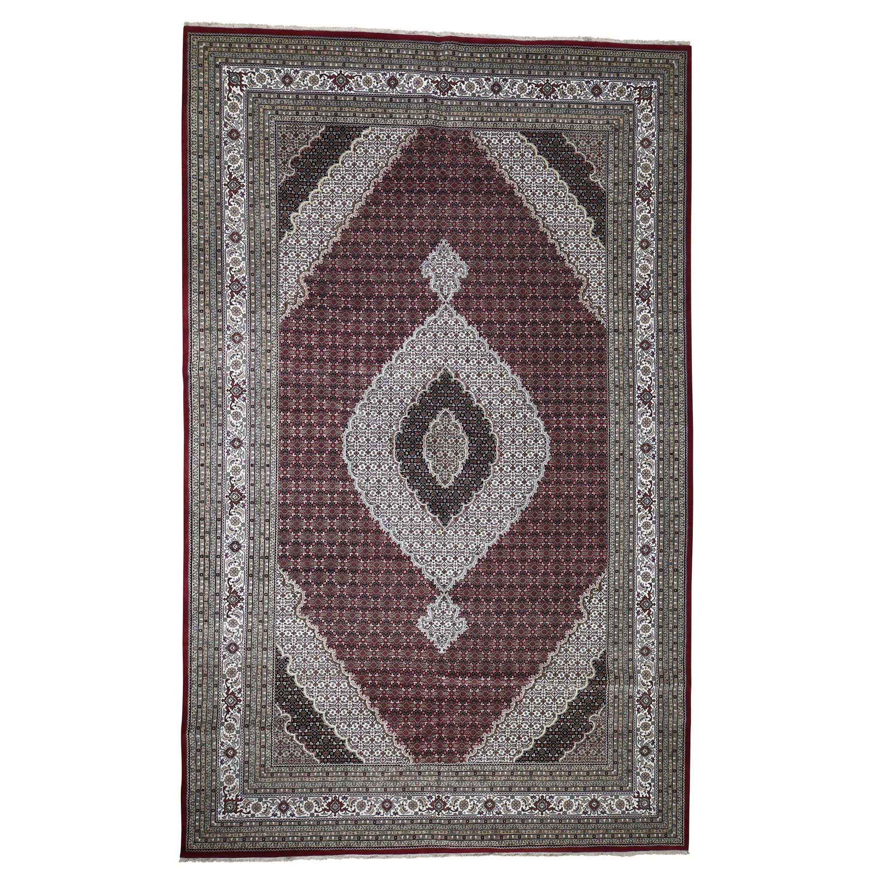 10-x16- Tabriz Mahi Oversize Wool and Silk Hand Knotted Oriental Rug 