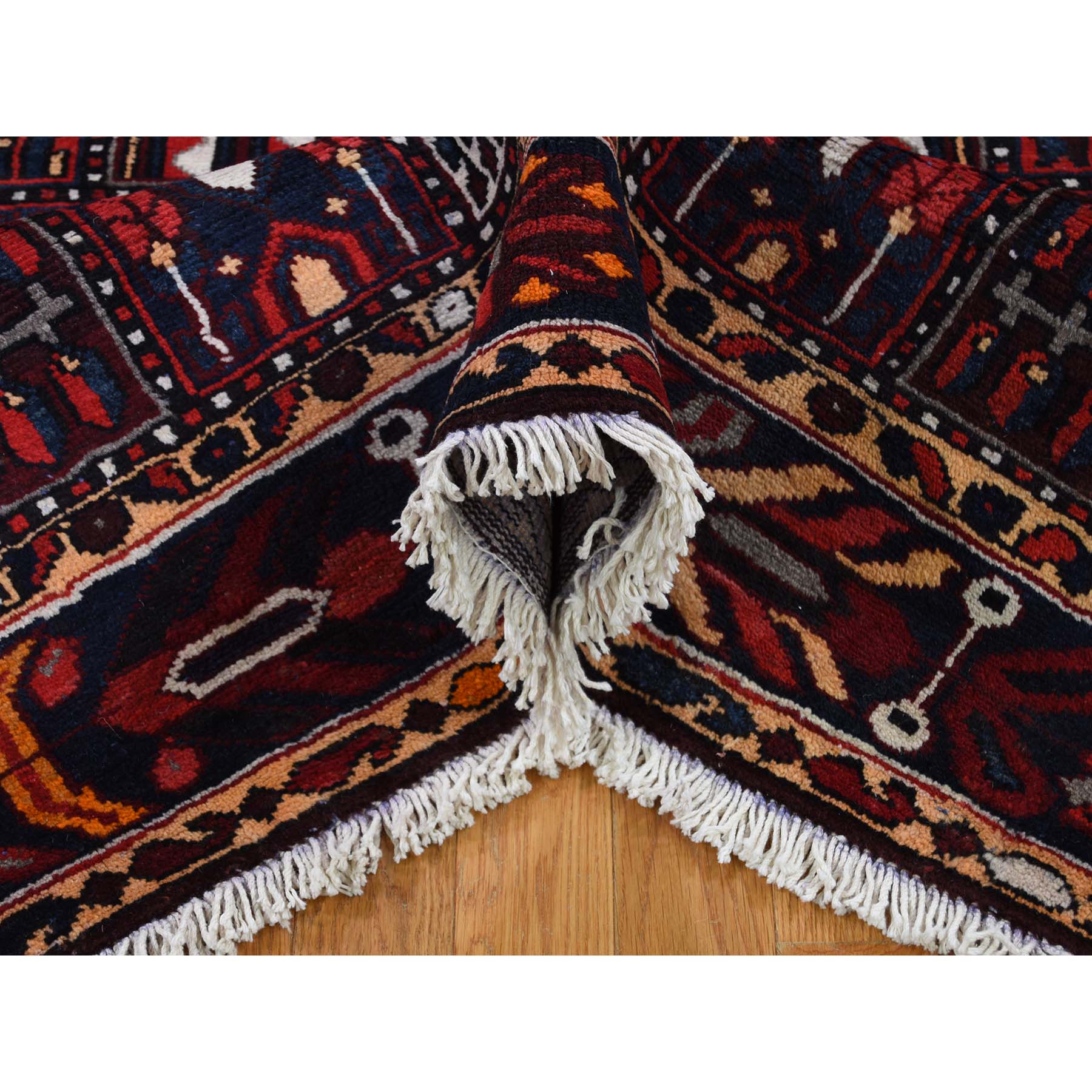 5-1 x10-2  Semi Antique Persian Bakhtiari Garden Design Wide Runner Hand-Knotted Oriental Rug 