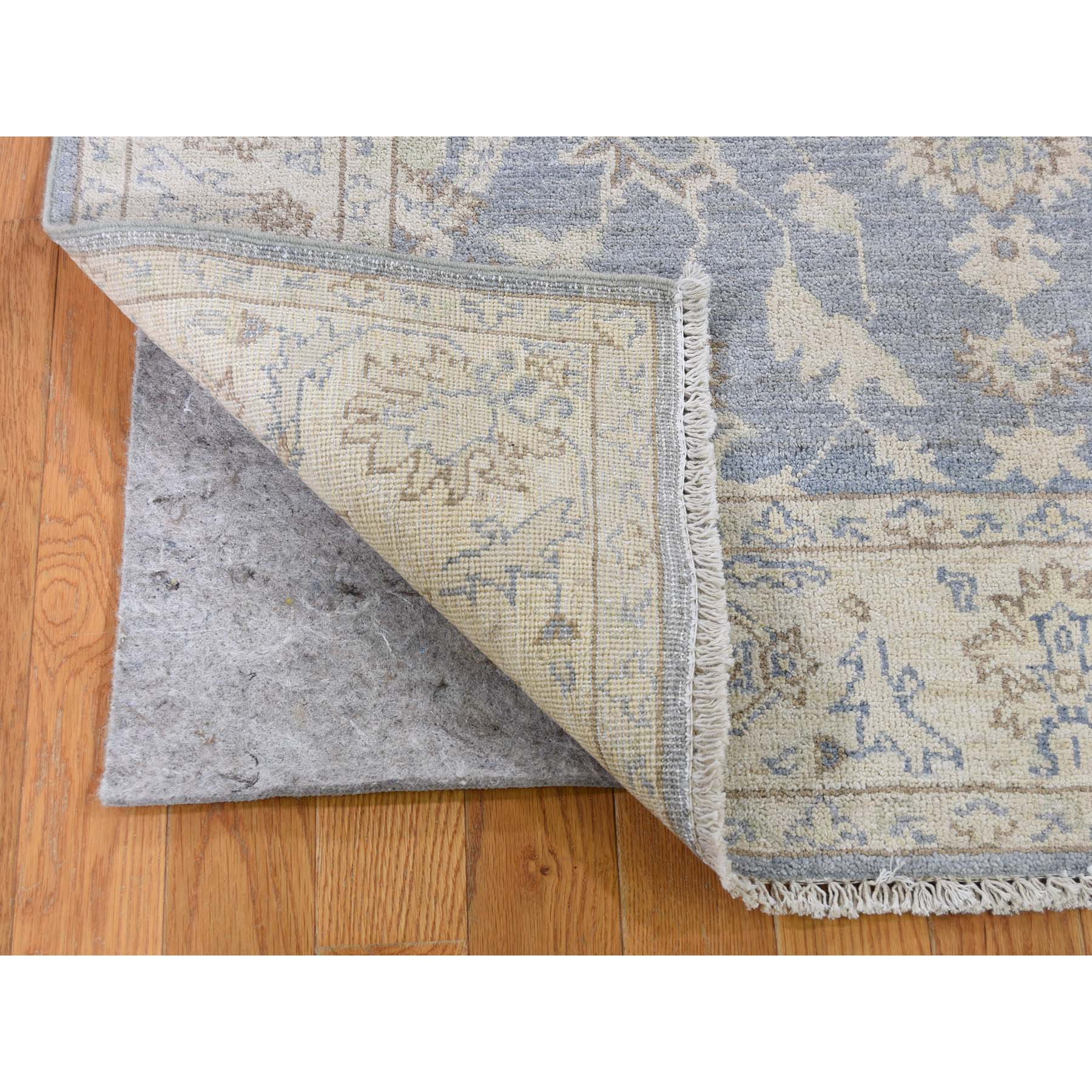 4-x6- Peshawar White Wash Hand-Knotted Pure Wool Oriental Rug 
