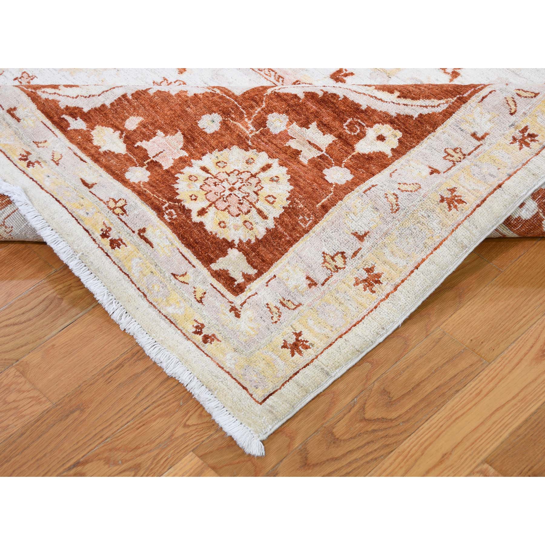 8-x10-10  On Clearance White Wash Peshawar Hand-Knotted Pure Wool Oriental Rug 
