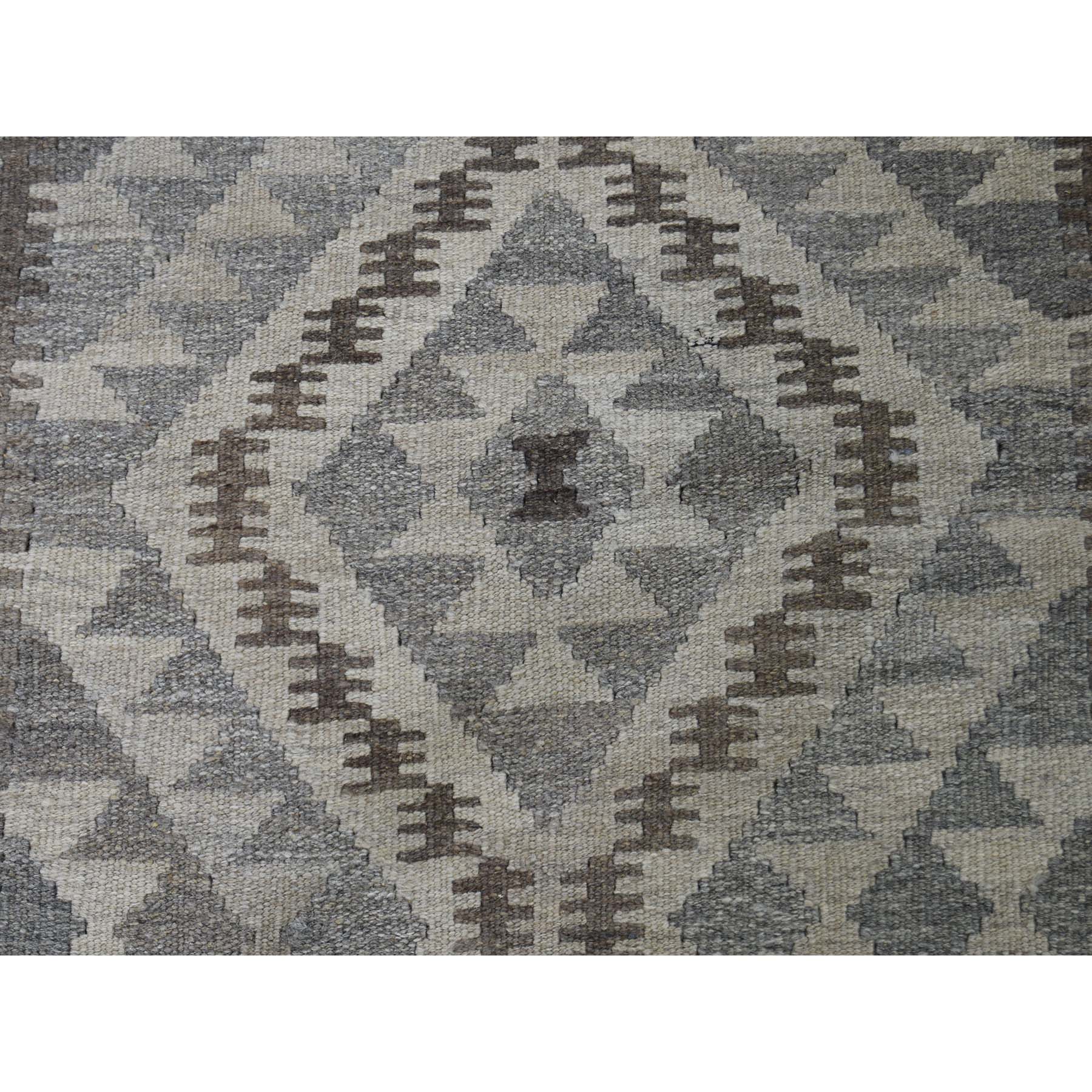 3-2 x5- Afghan Kilim Reversible Undyed Natural Wool Hand Woven Oriental Rug 