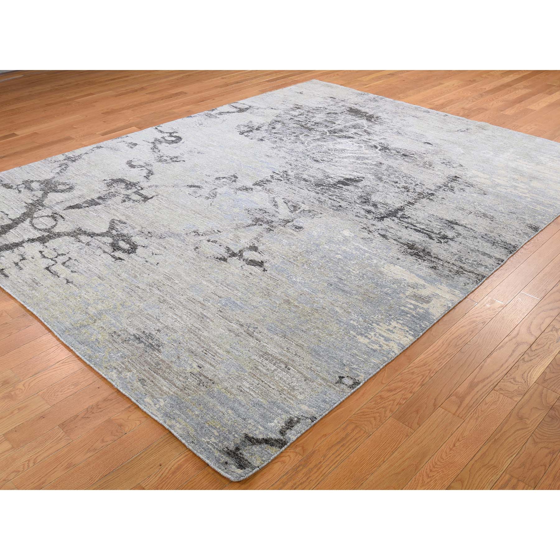 8-x10- Pure Wool Abstract Design Hand-Knotted Oriental Rug 