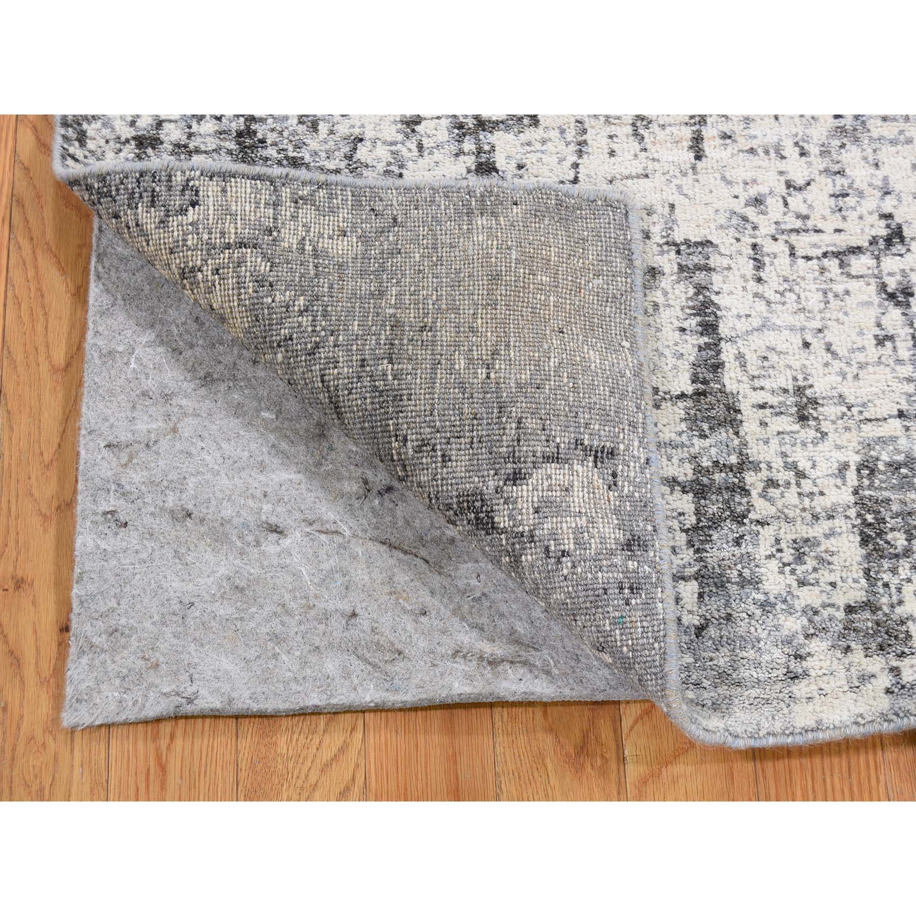 4-x6-2  Abstract Design Hand-Knotted Hi-Lo Pile THE TREE BARK Soft Wool Oriental Rug 