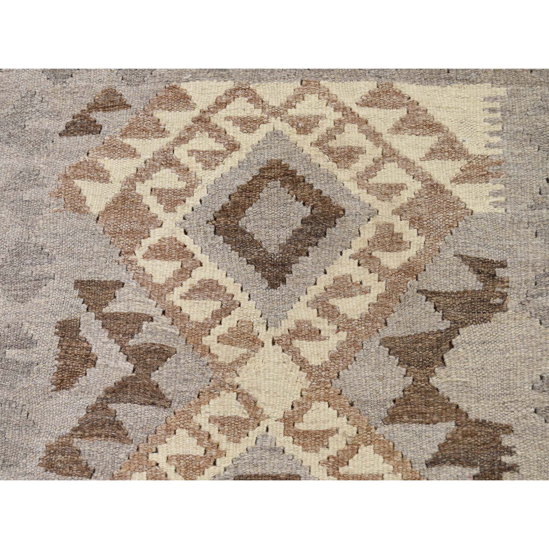 2-8 x4- Afghan Kilim Reversible Undyed Natural Wool Hand Woven Oriental Rug 