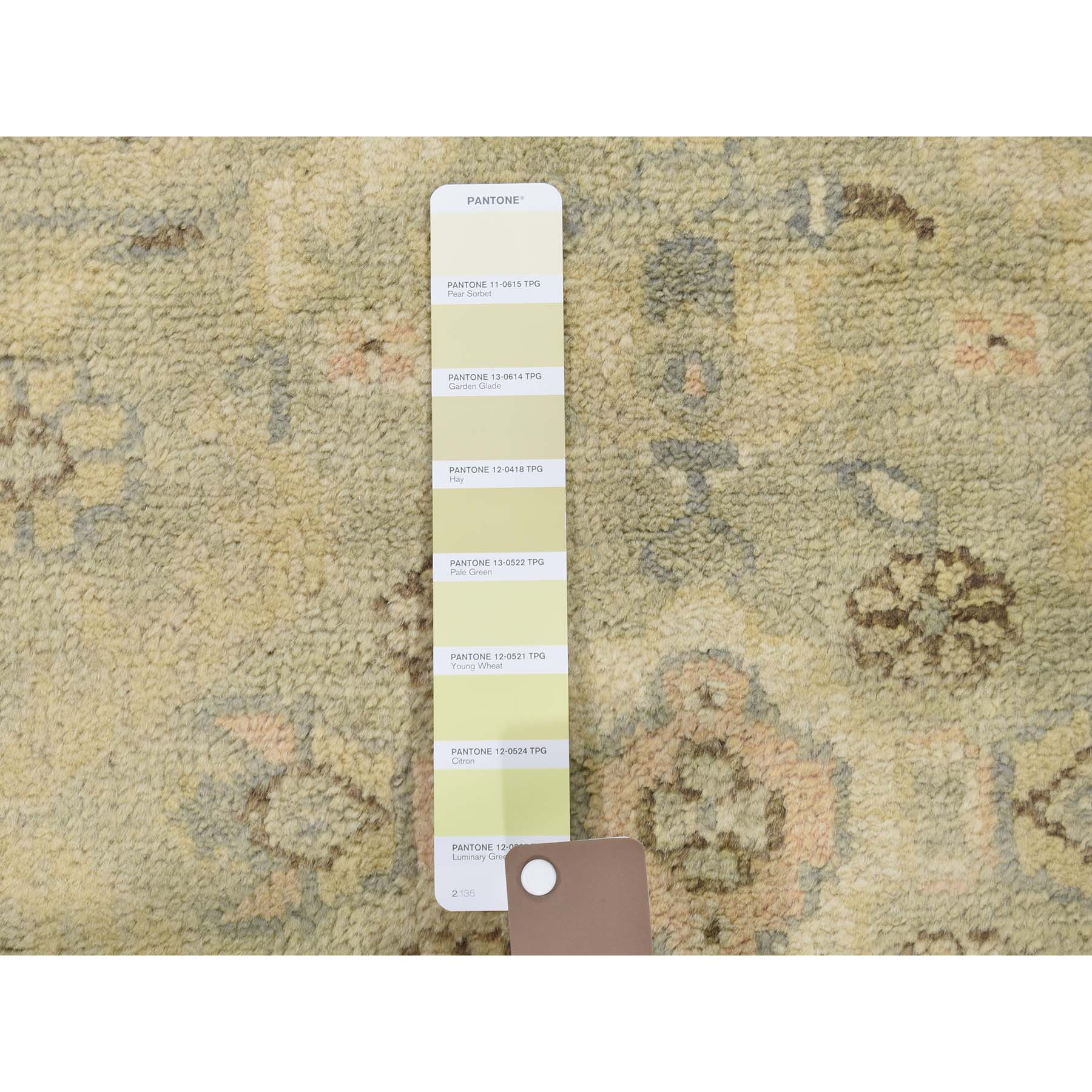 3-x11-10  Pure Wool Indo Oushak Runner Hand-Knotted Oriental Rug 