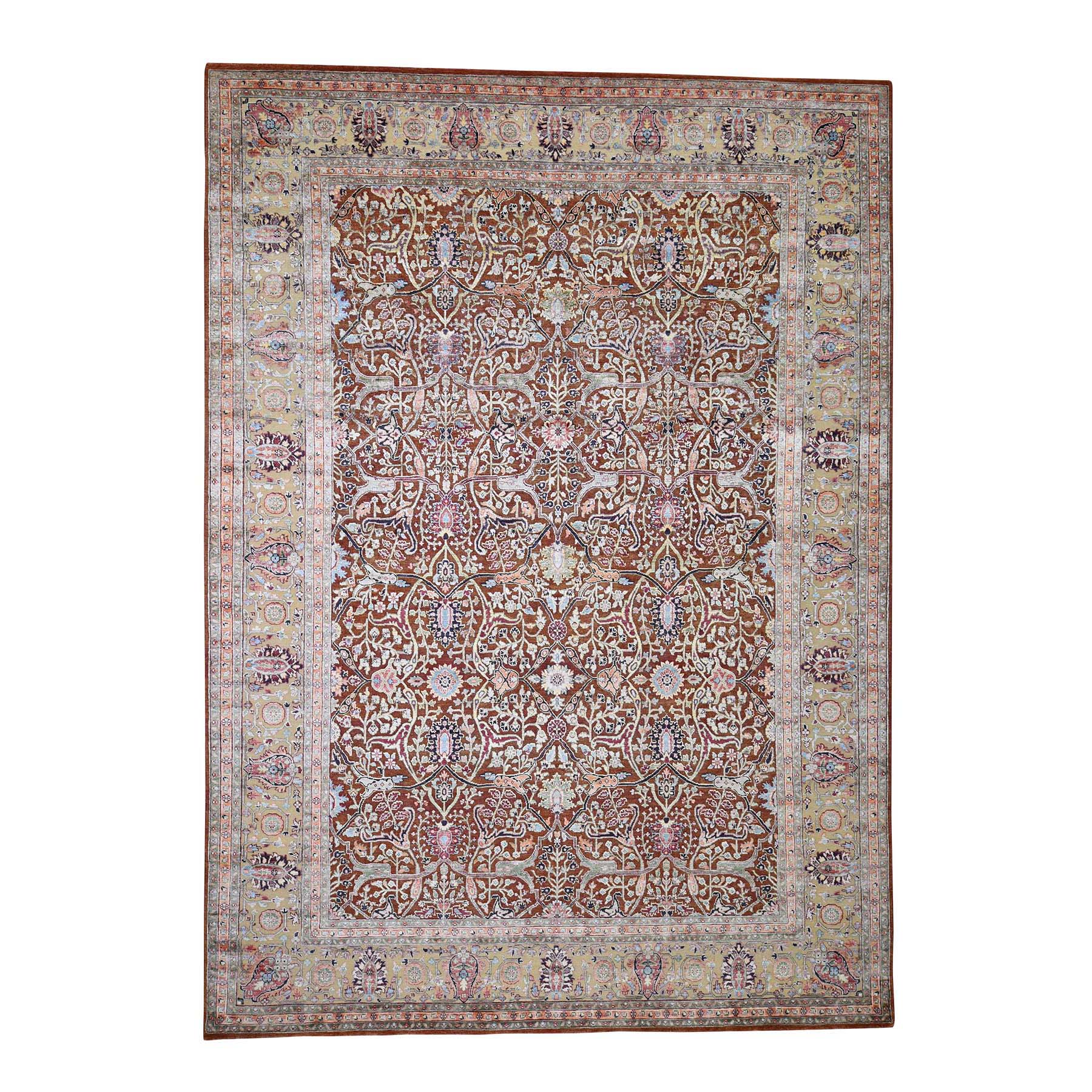 8'10"X12'4" Oushak Design Silk With Textured Wool Hand-Knotted Oriental Rug moaddb09