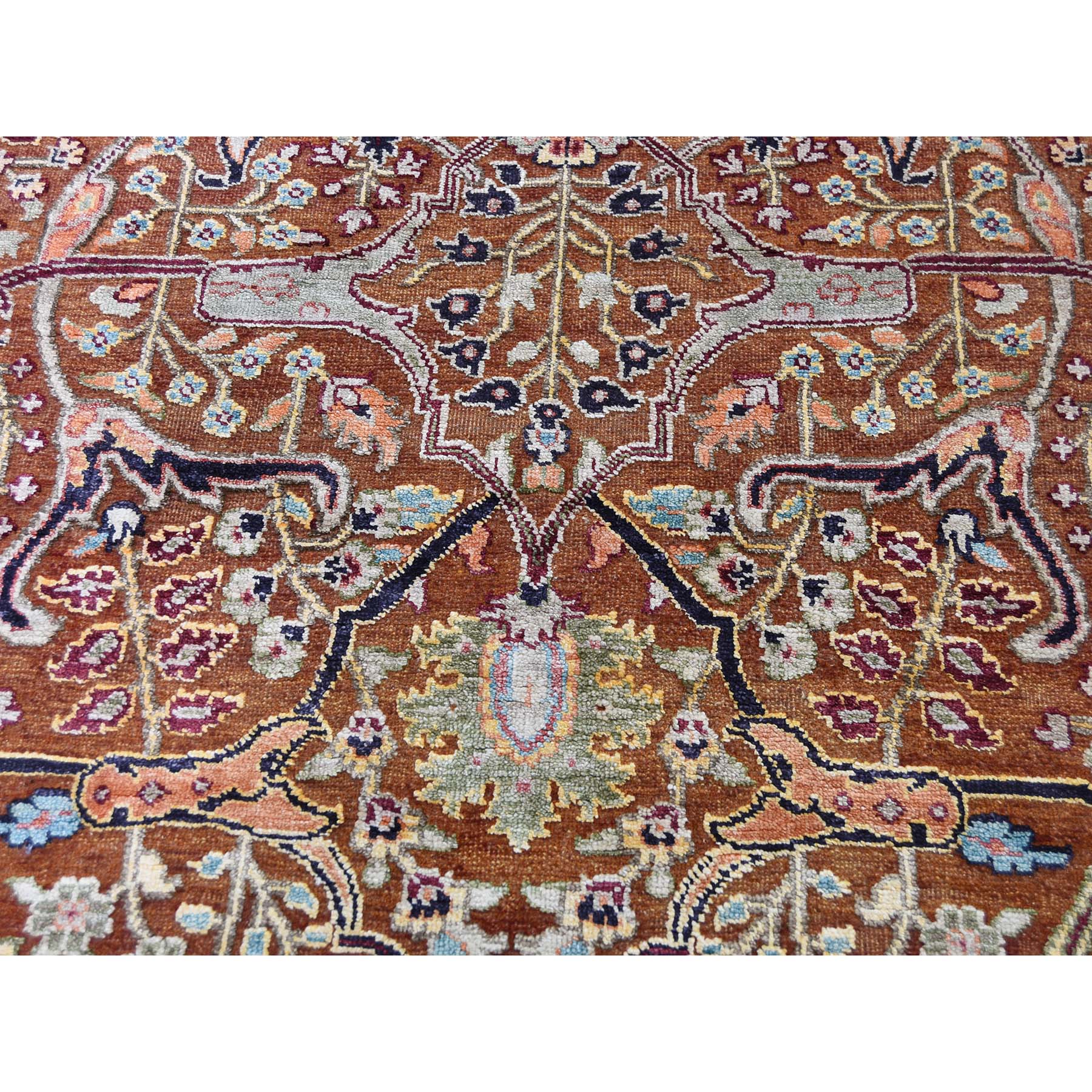 8-10 x12-4  Oushak Design Silk WIth Textured Wool Hand-Knotted Oriental Rug 