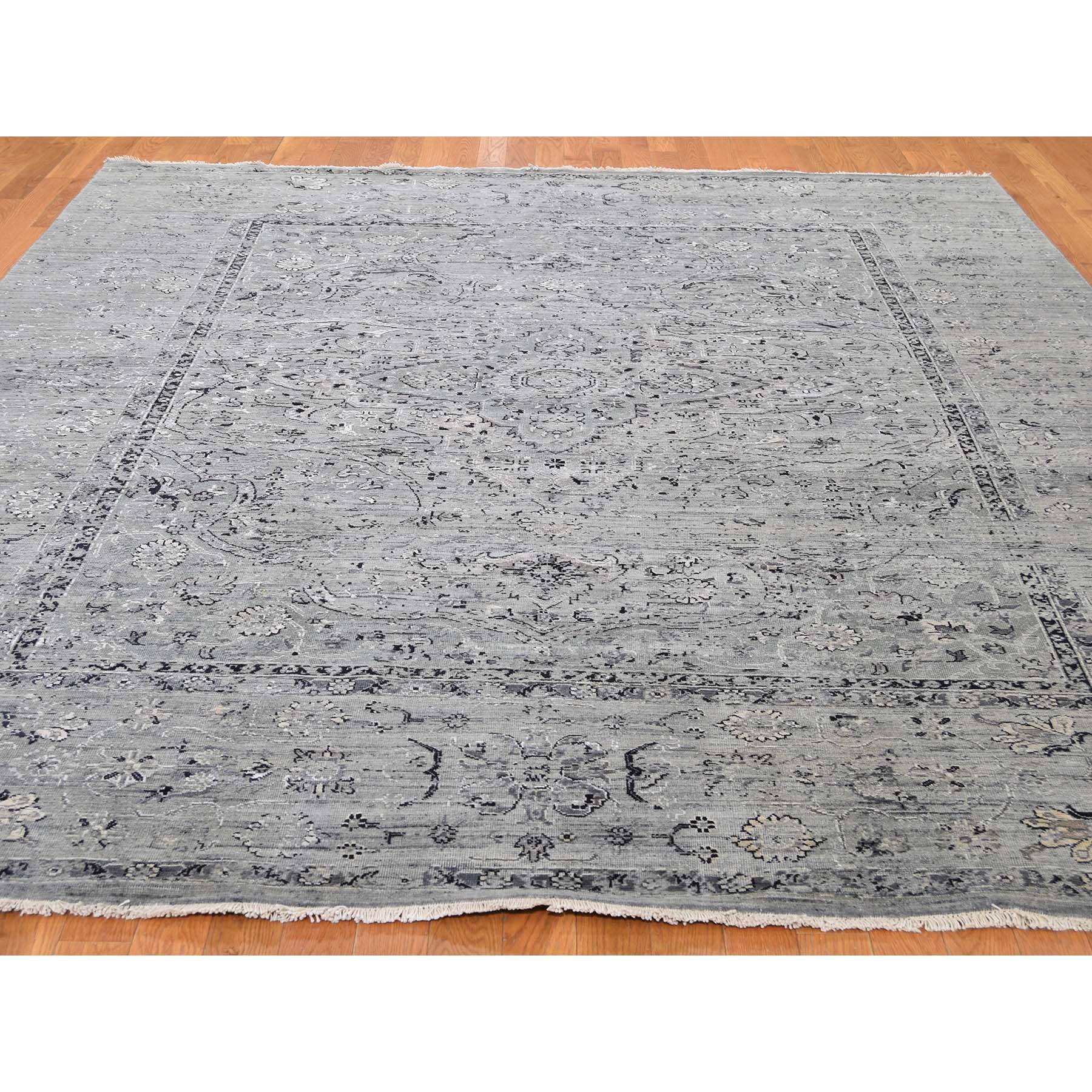 8-3 x10-1  Silk With Oxidized Wool Broken Persian Design Hand-Knotted Oriental Rug 