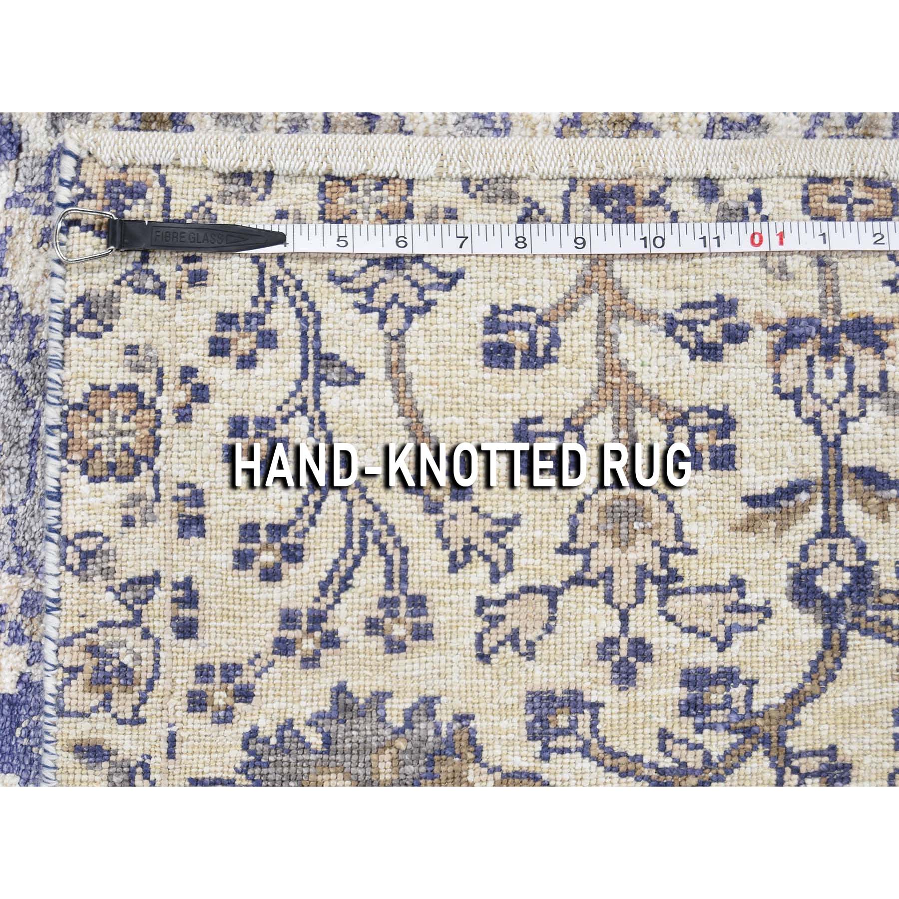 2-7 x10-1  Willow And Cypress Tree Design Silk With Textured Wool Hand-Knotted Runner Oriental Rug 