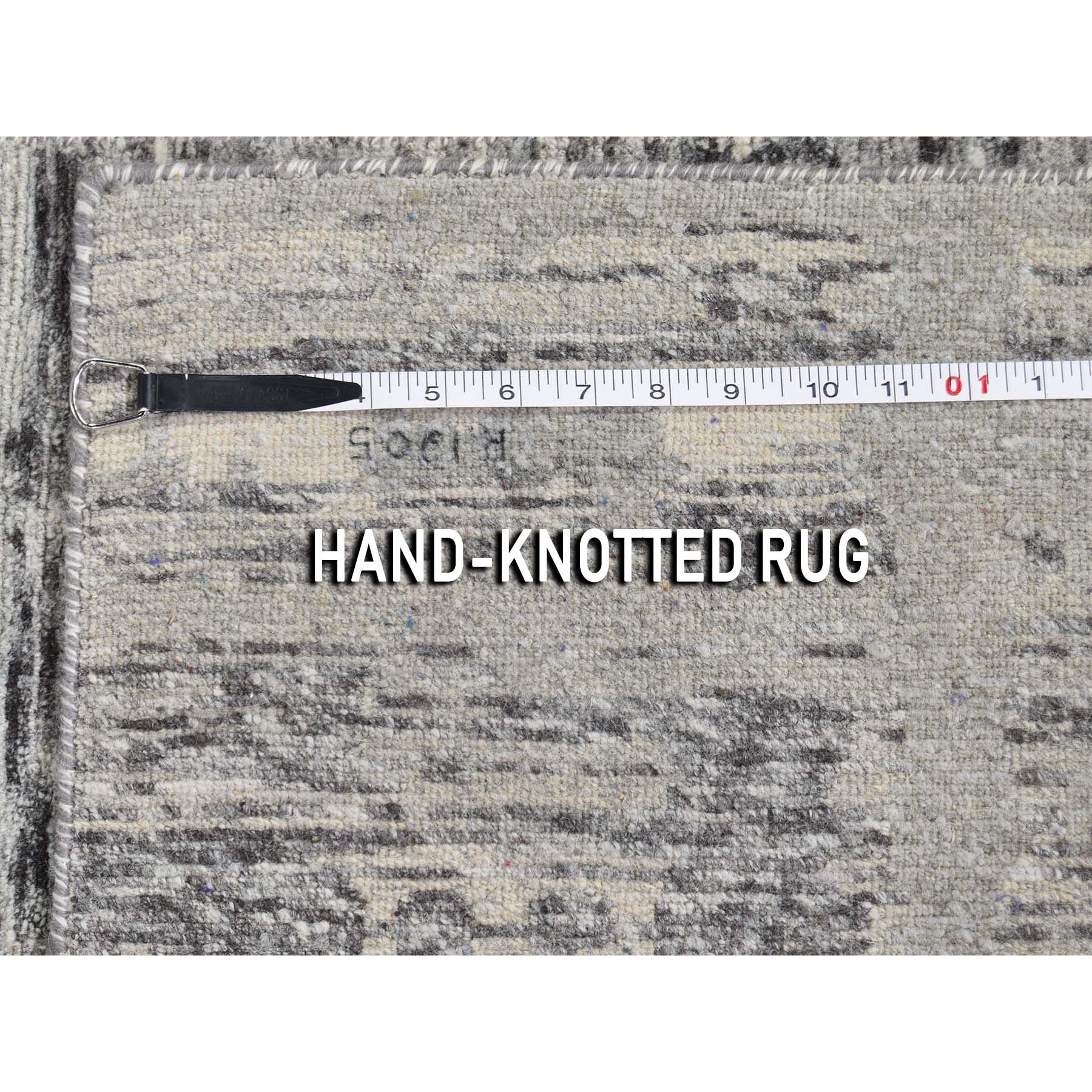 2-6 x12- Undyed Natural Wool Hand Spun Yarn Runner Oriental Hand-Knotted Rug 