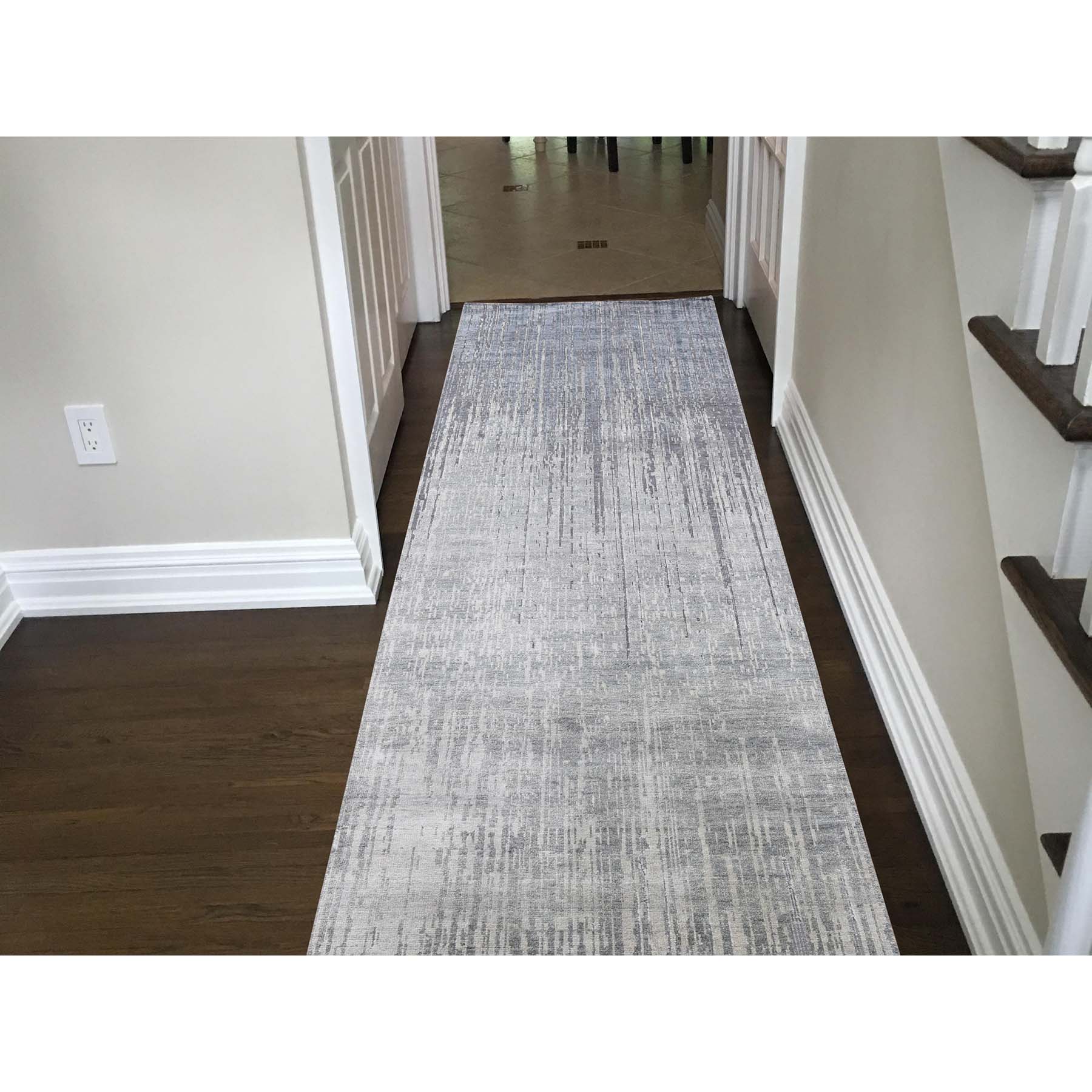 2-6 x7-10  Ombre Design Pure Silk Hand-Knotted Runner Oriental Rug 