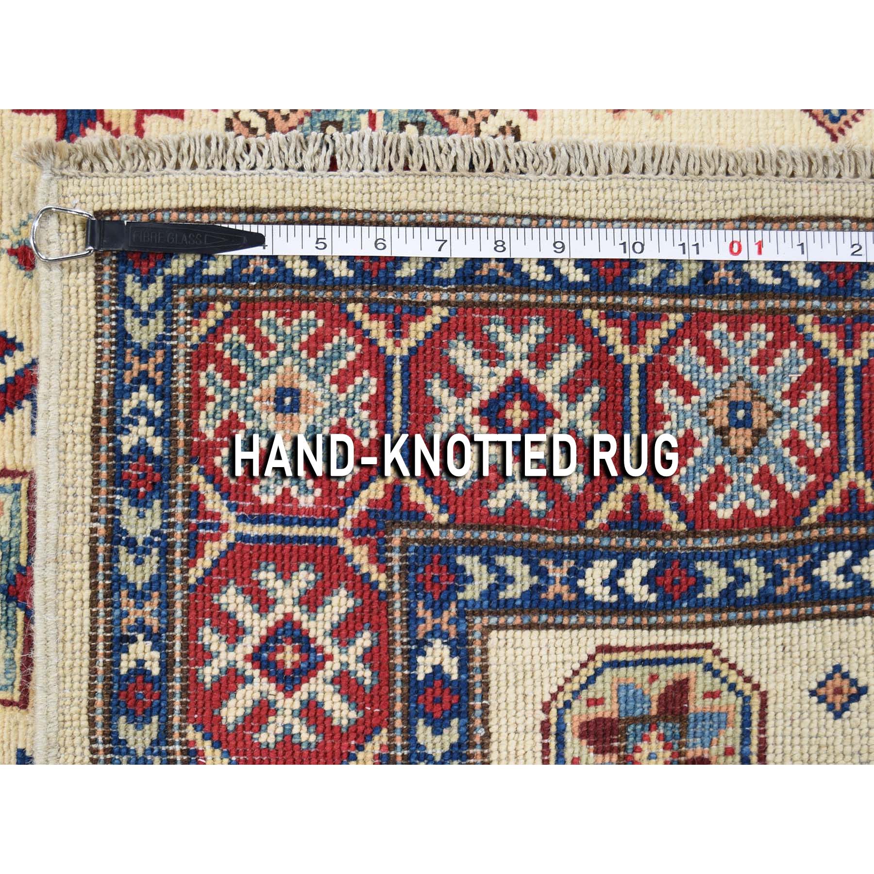 3-x4-10  Special Kazak Pure Wool Hand-Knotted Geometric Design Oriental Rug 