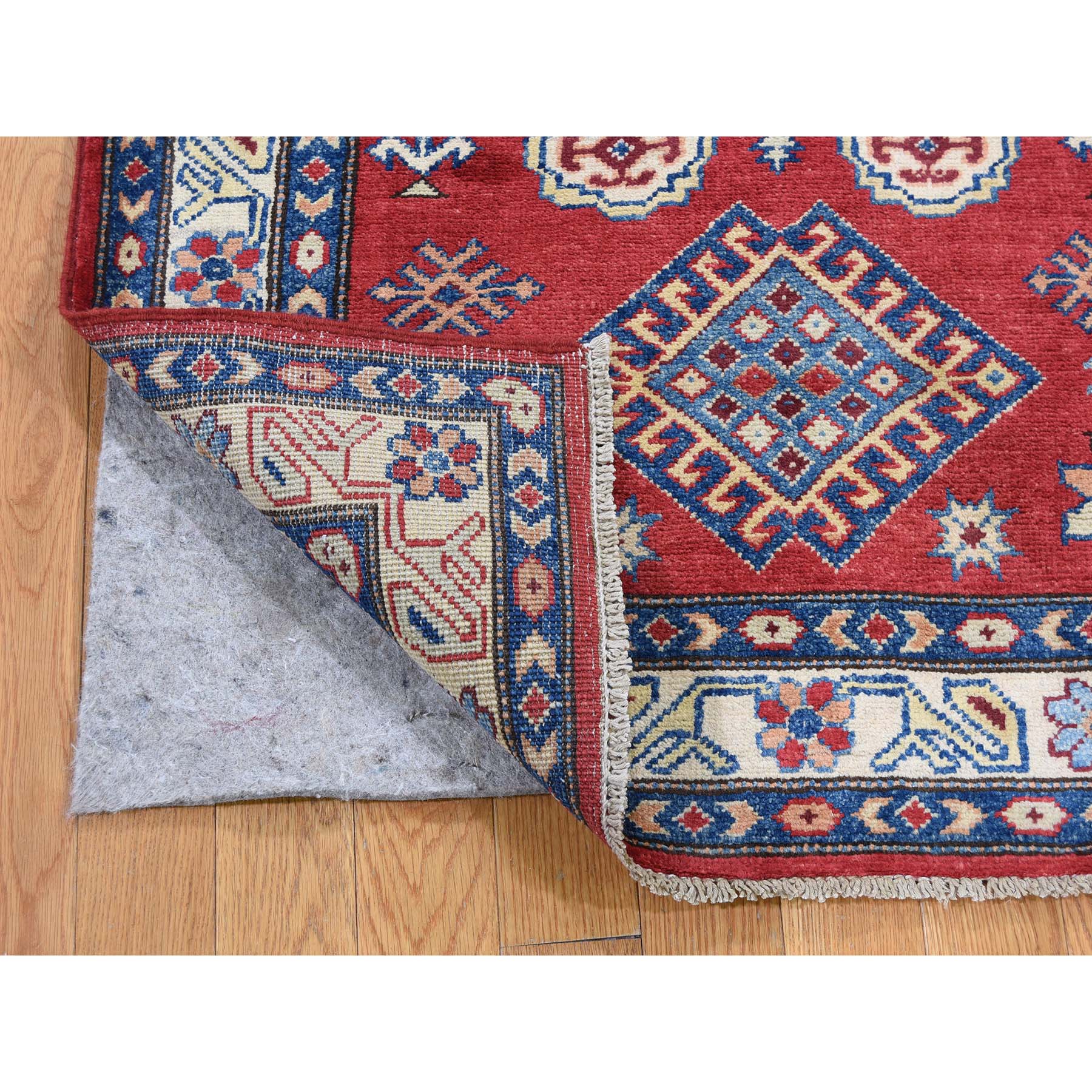 3-x4-9  Special Kazak Pure Wool Hand-Knotted Geometric Design Oriental Rug 