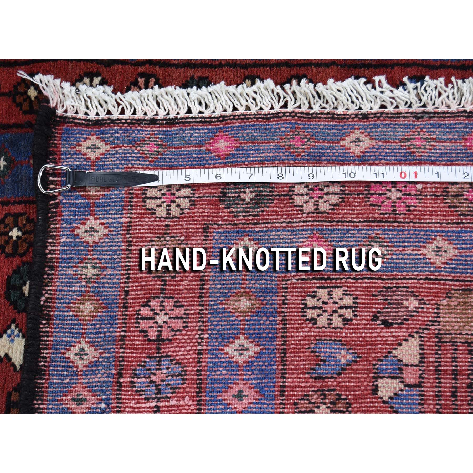 3-5 x5- Vintage Persian Hamadan Pure Wool Hand-Knotted Oriental Rug 